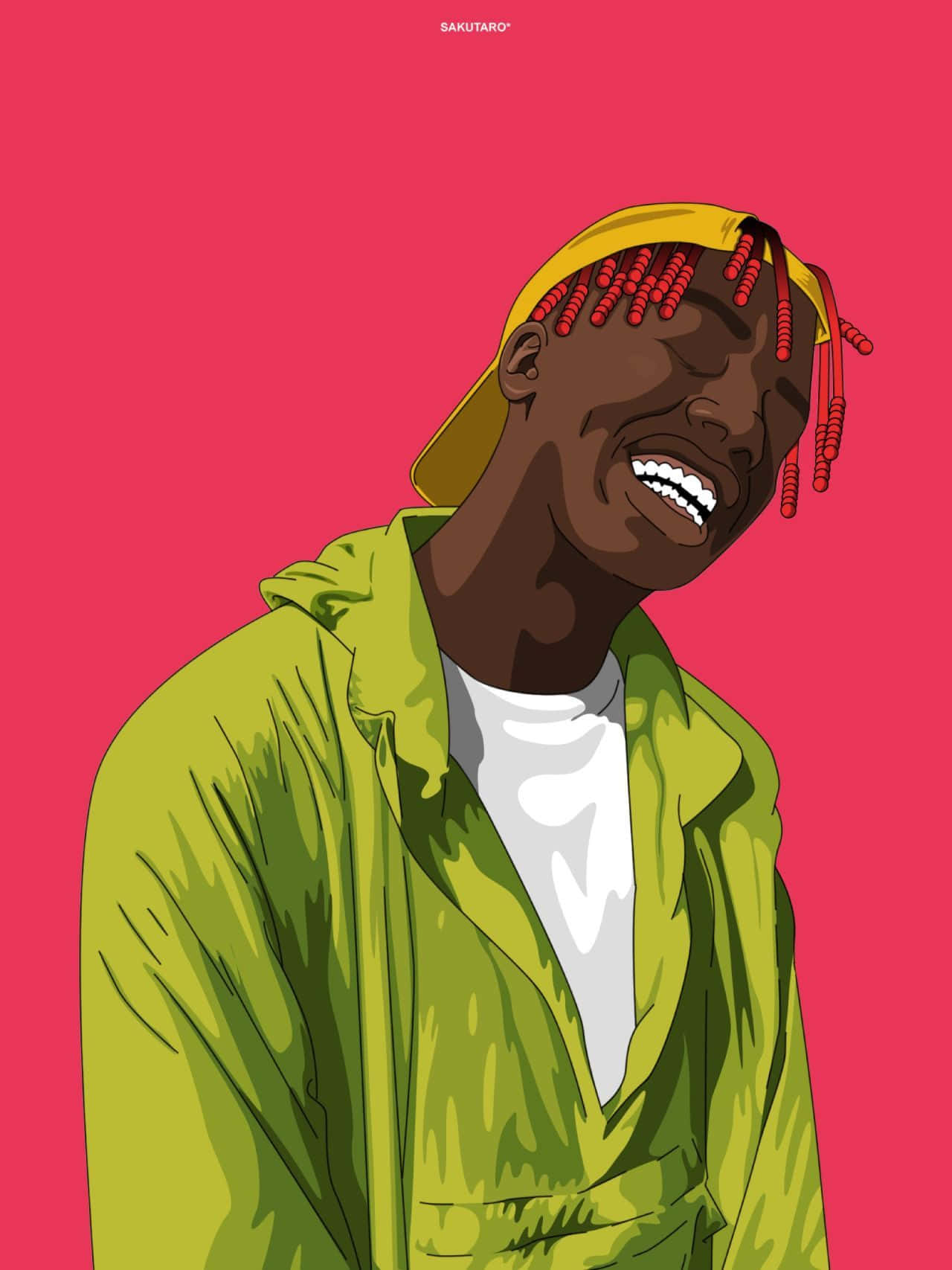 Dababy, red braids, yellow cap, HD Phone Wallpaper