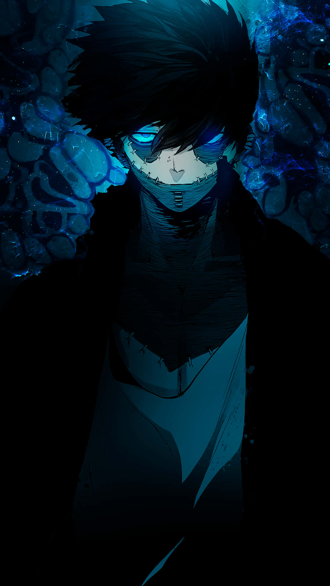 Dabi, blue darkness, glowing blue eyes, Full HD Phone Wallpaper