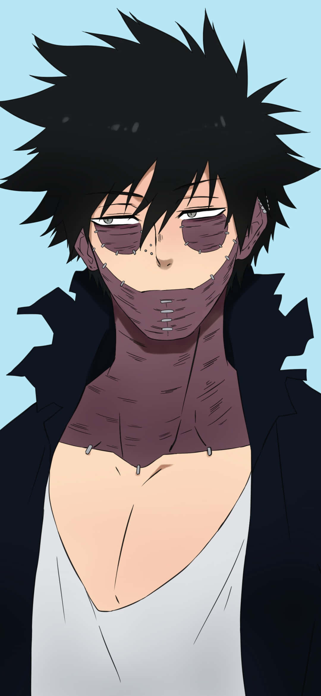 Dabi, spiky-haired anime character, stitched facial scars, Full HD Phone Wallpaper