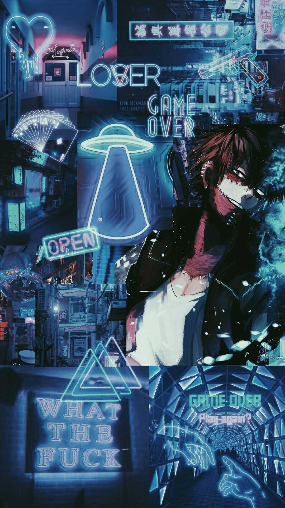 Dabi Aesthetic, cyberpunk anime character, red hair, Full HD Phone Wallpaper