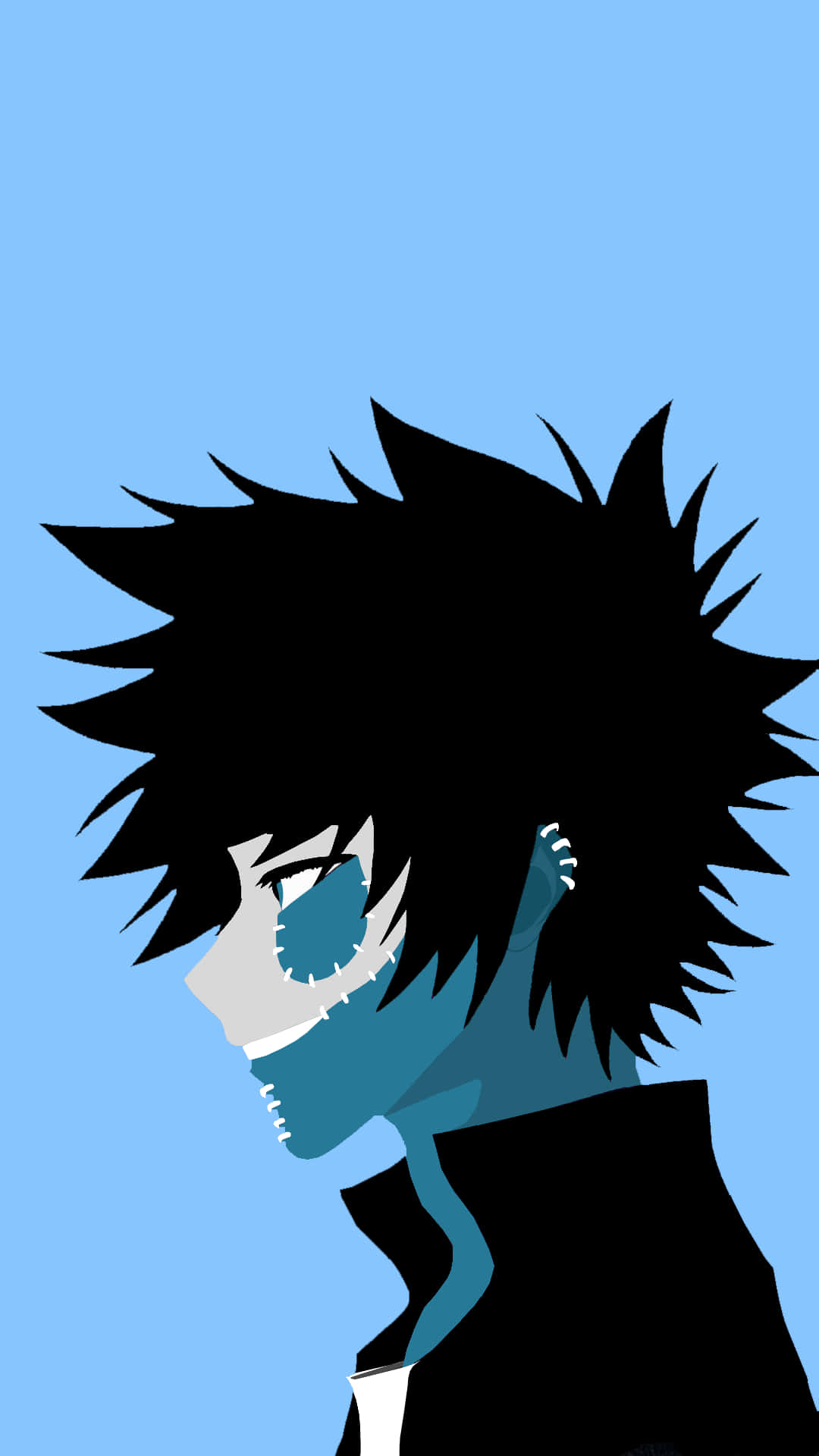 Dabi, blue canvas, spiky black hair, Full HD Phone Wallpaper