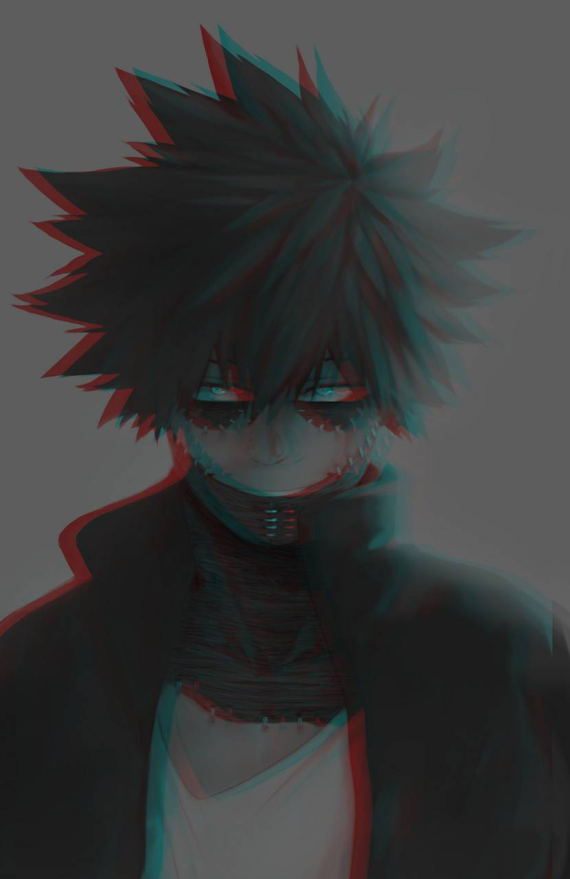 Dabi Aesthetic, spiky black hair, glowing red eyes, HD Phone Wallpaper