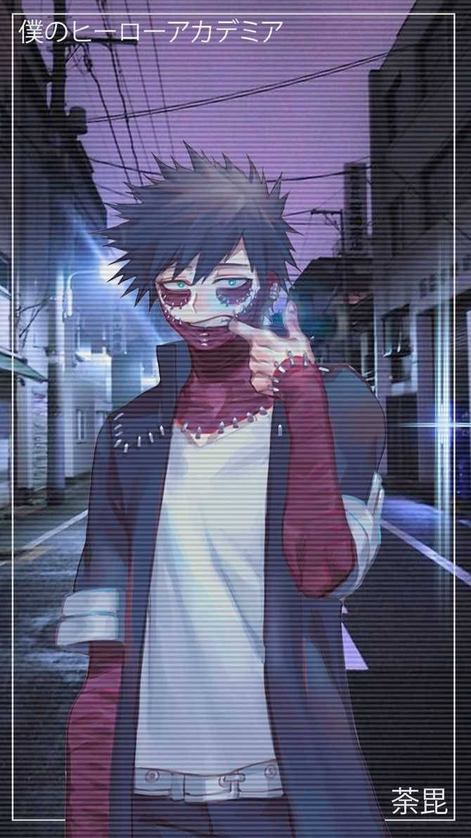 Dabi Aesthetic, spiky-haired anime character, half-face paint, SD Phone Wallpaper
