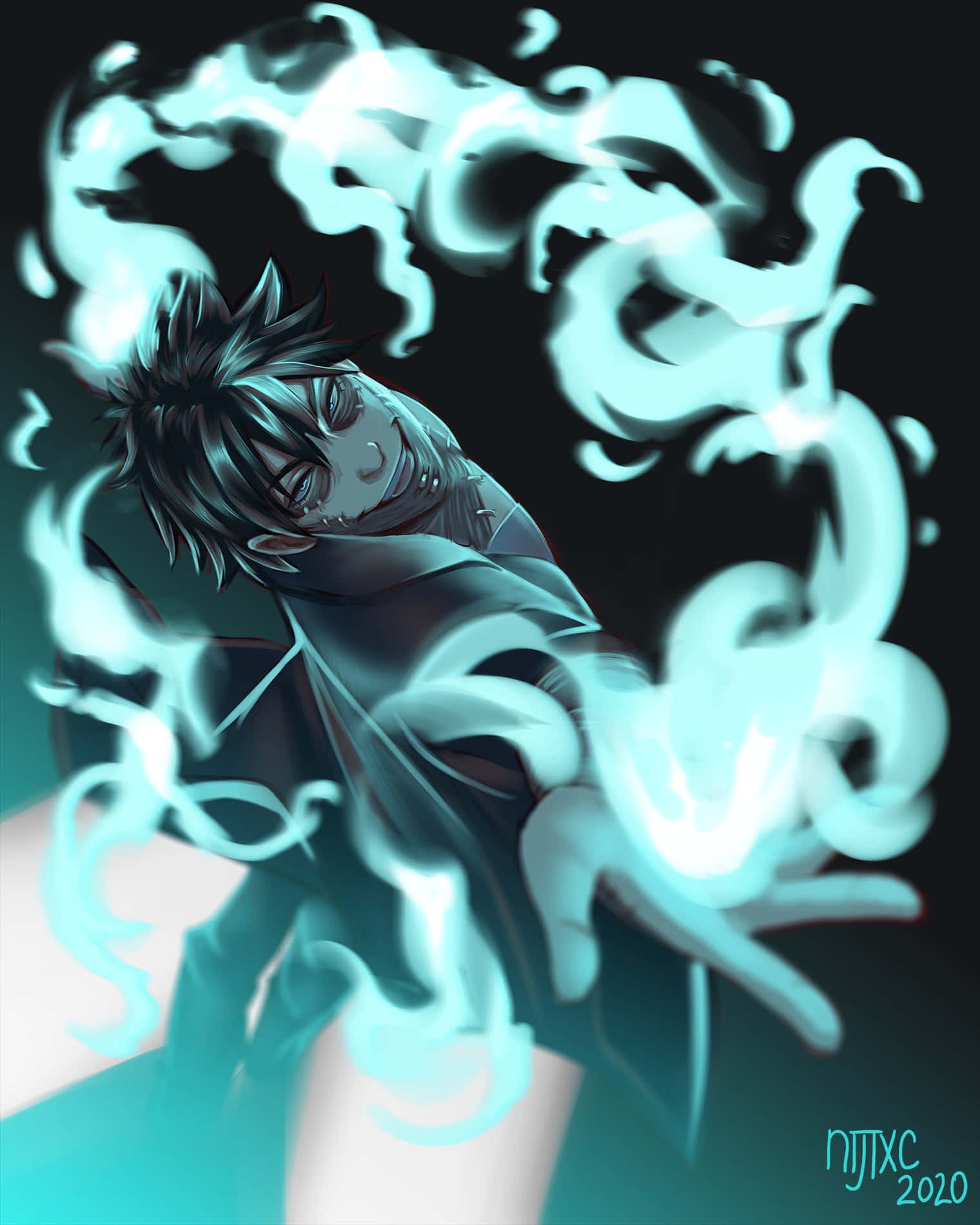 Dabi, Boku No Hero, glowing cyan energy, HD Phone Wallpaper