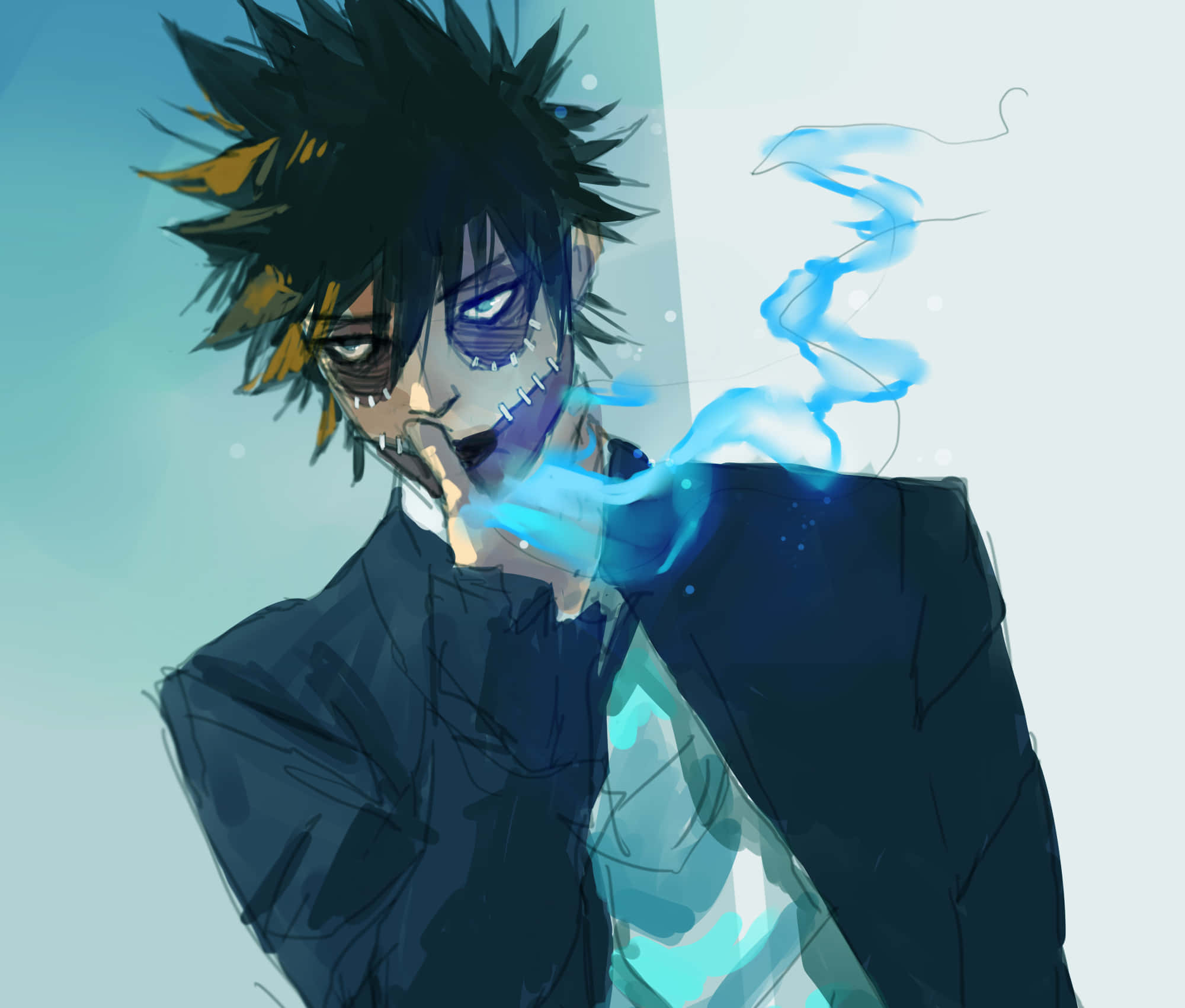 Dabi, Boku No Hero, spiky black and yellow hair, Full HD Desktop Wallpaper