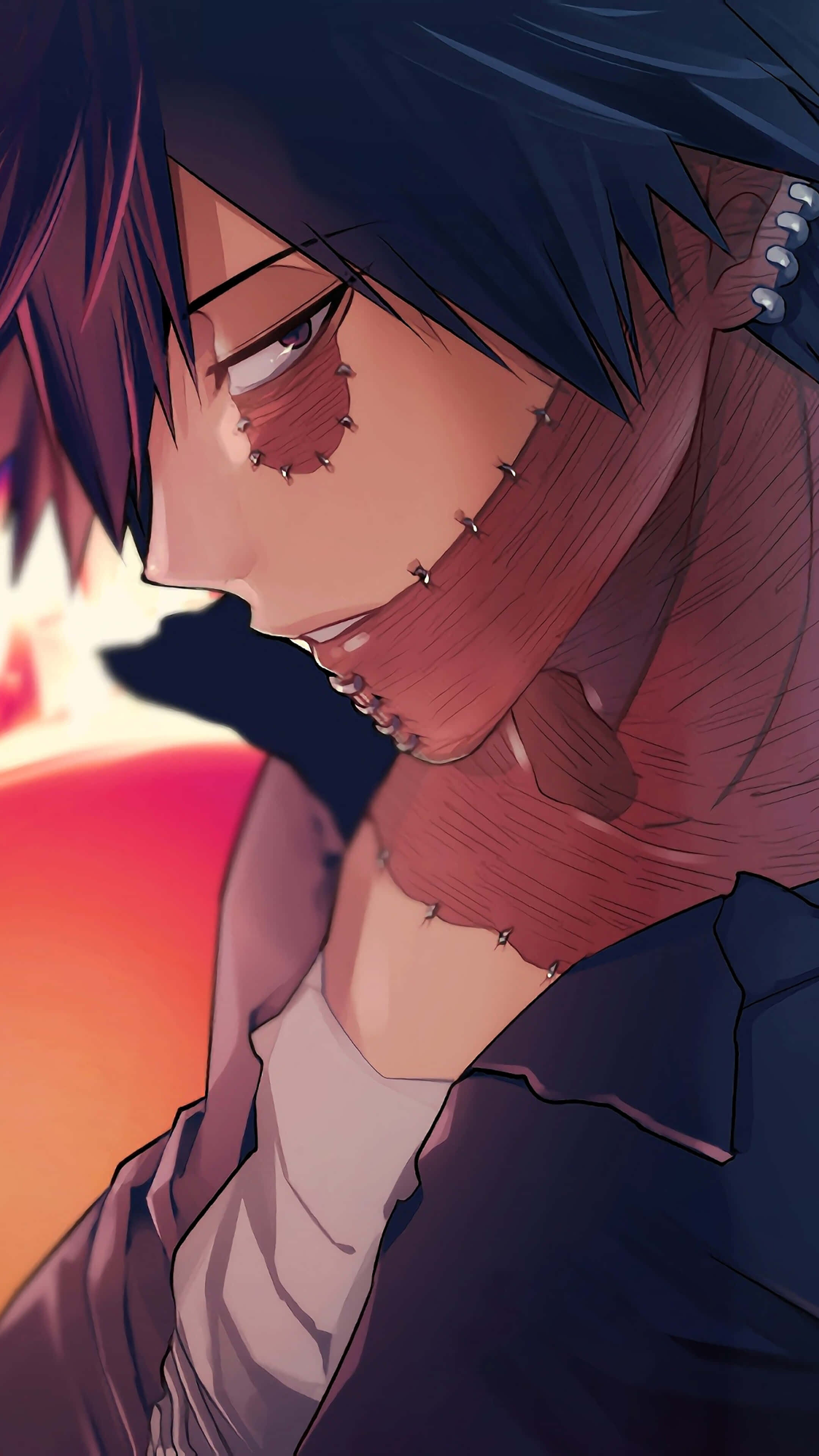 Dabi, Boku No Hero, stitched facial wounds, 4K Phone Wallpaper