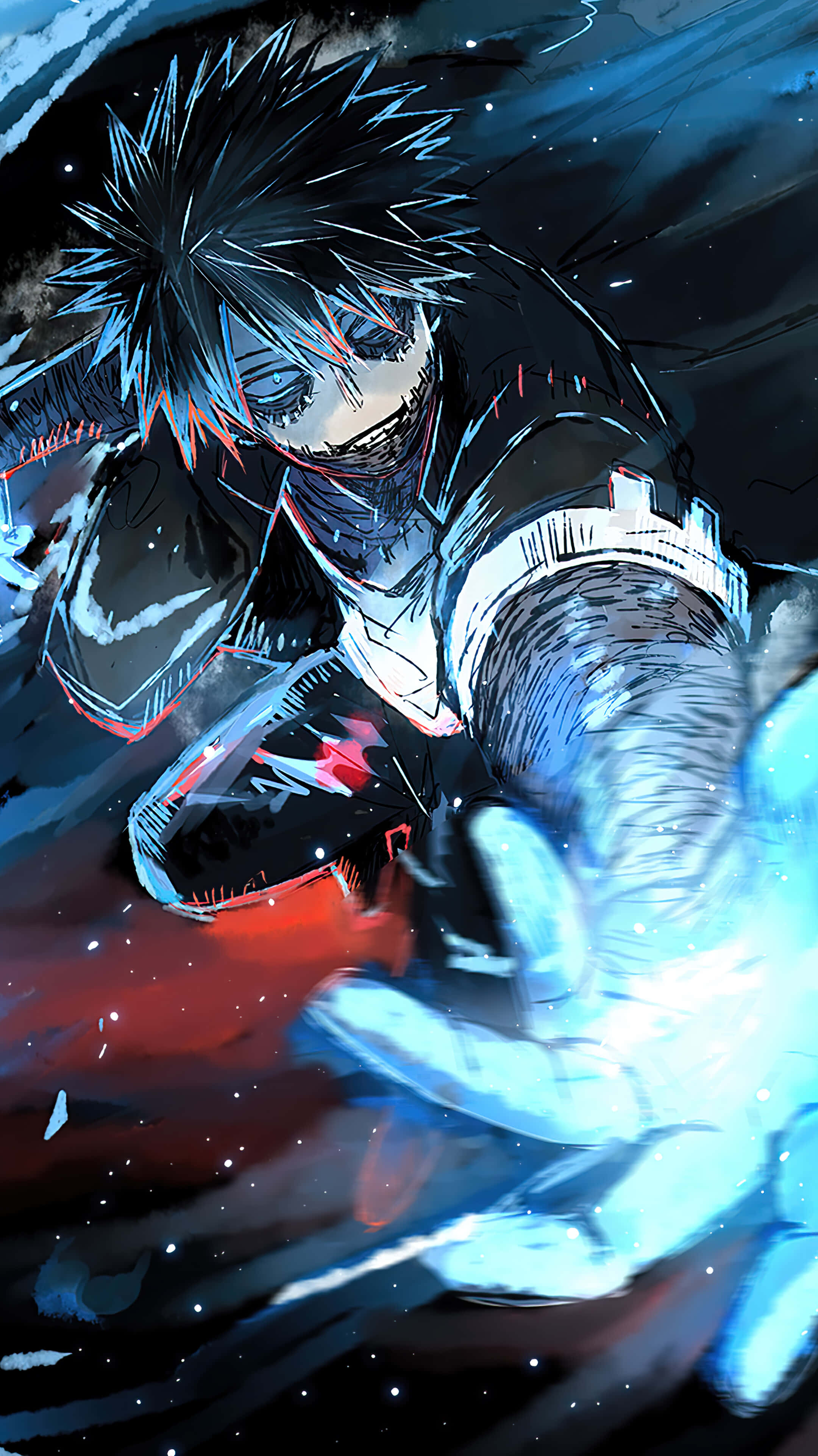 Dabi, Boku No Hero, spiky-haired anime hero, 4K Phone Wallpaper