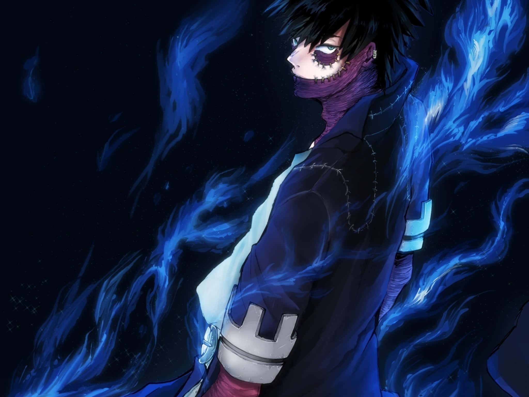 Dabi, Boku No Hero, blue flames, Full HD Desktop Wallpaper