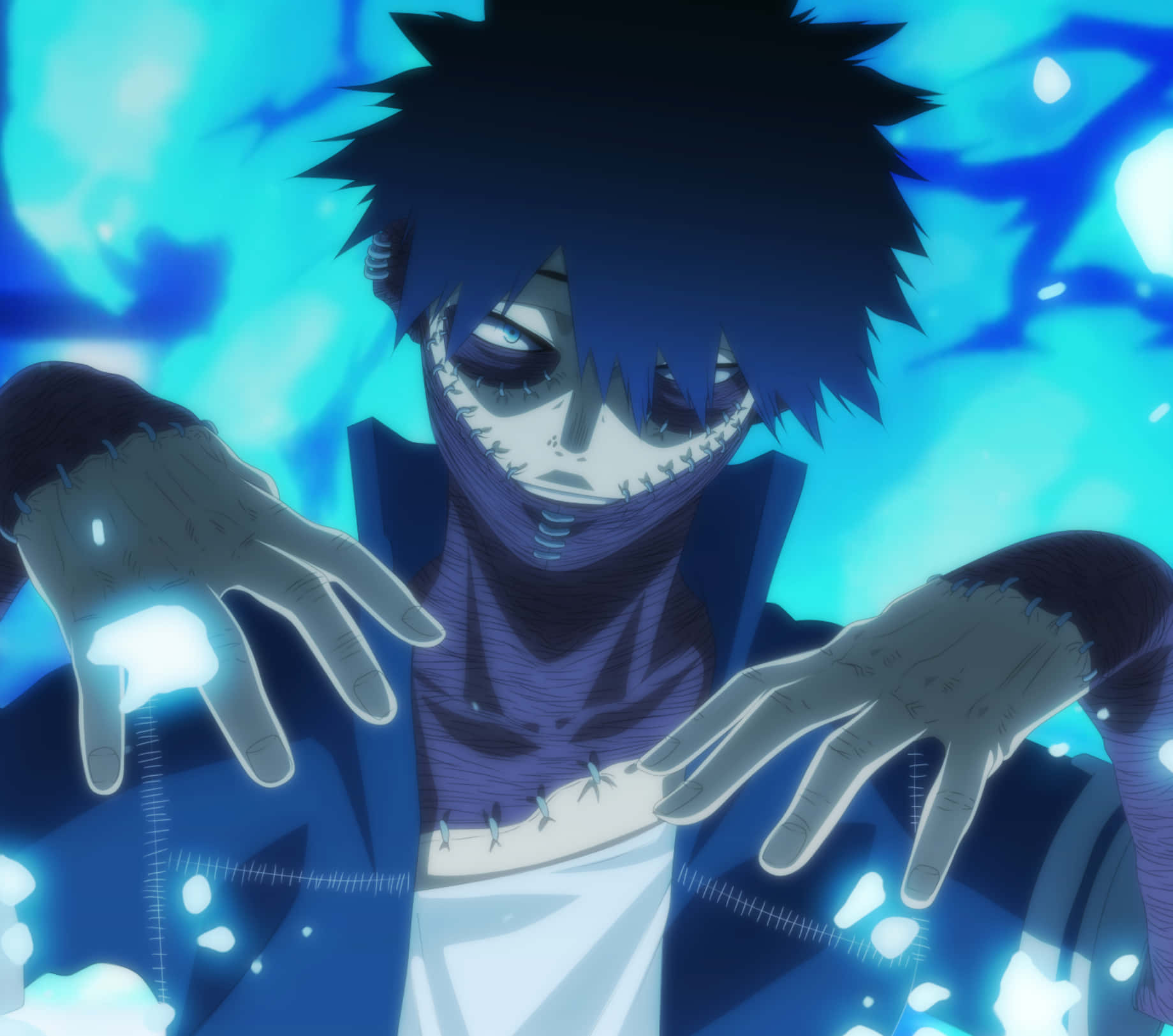 Dabi Phone, blue hair, blue eyes, HD Desktop Wallpaper