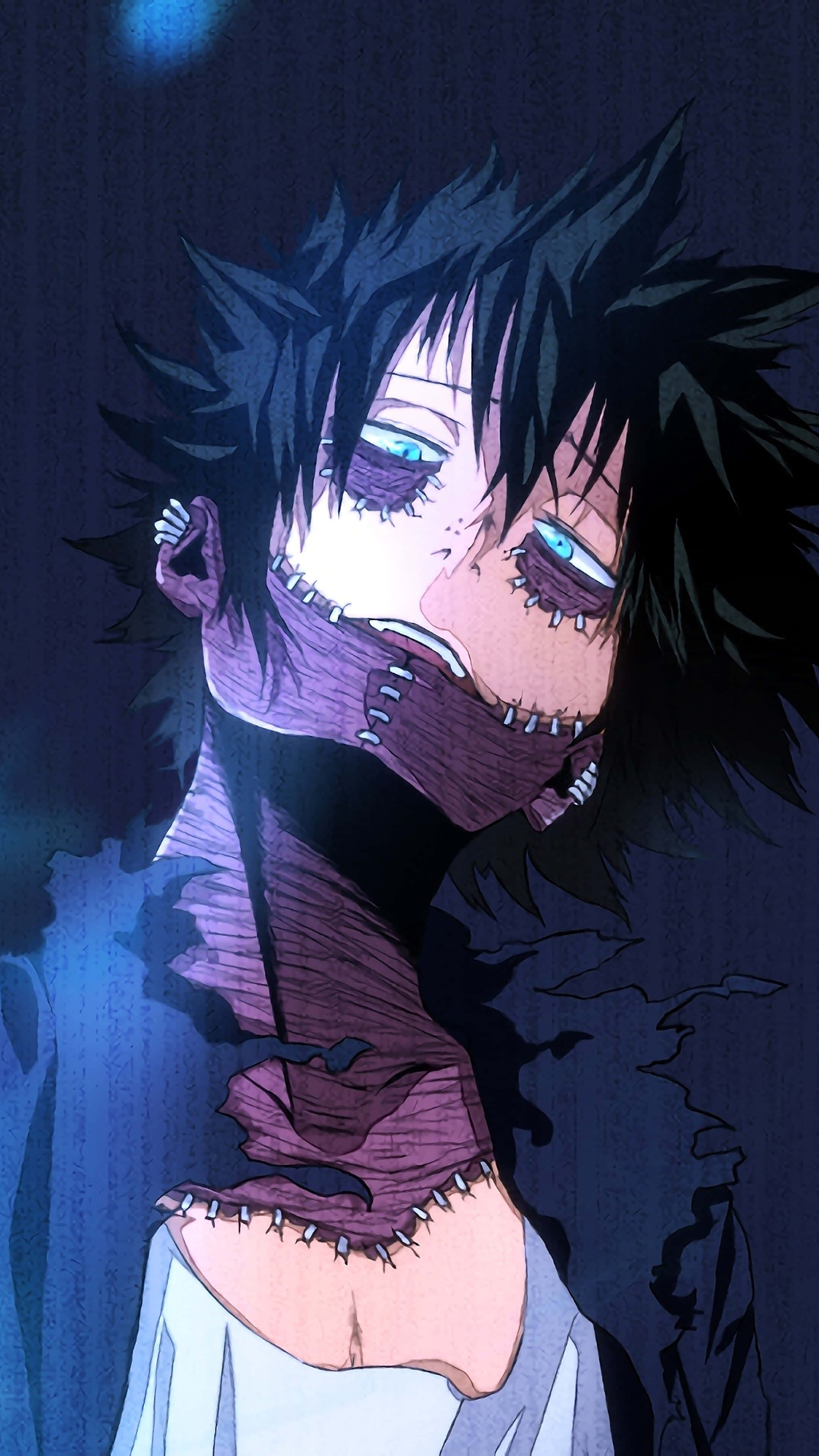 Dabi, black hair, blue eyes, 4K Phone Wallpaper
