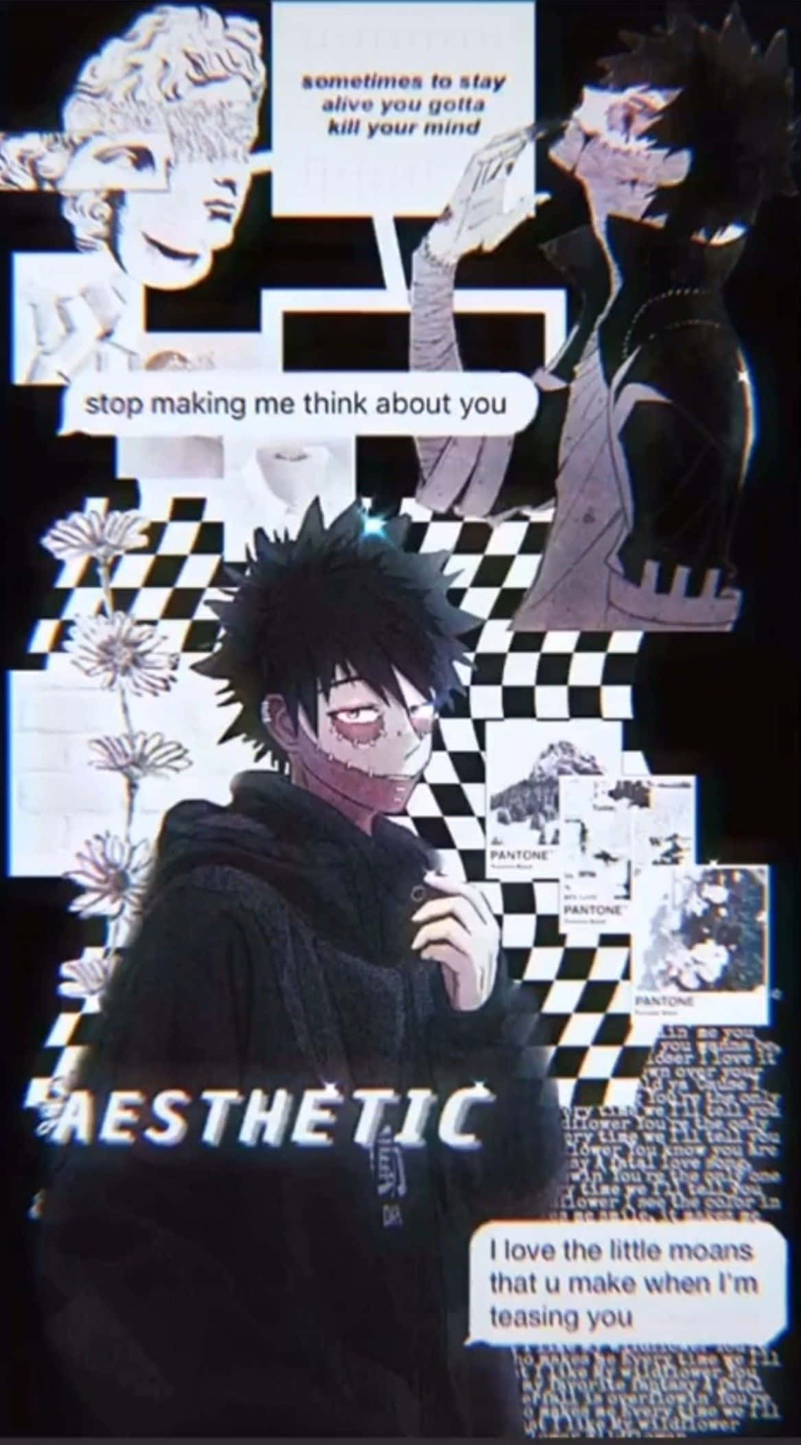 Dabi, spiky-haired character, checkered patterns, Full HD Phone Wallpaper