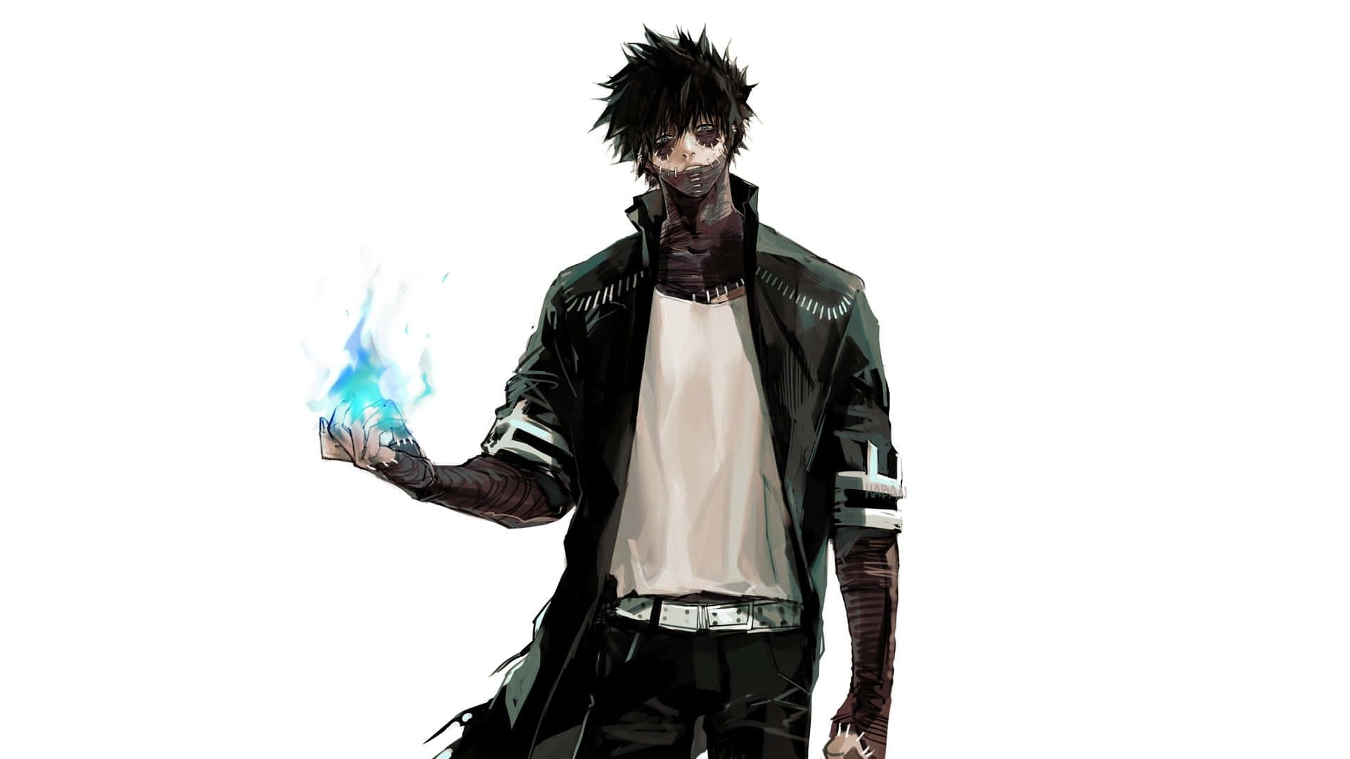 Dabi Phone, spiky-haired anime character, dark jacket, Full HD Desktop Wallpaper