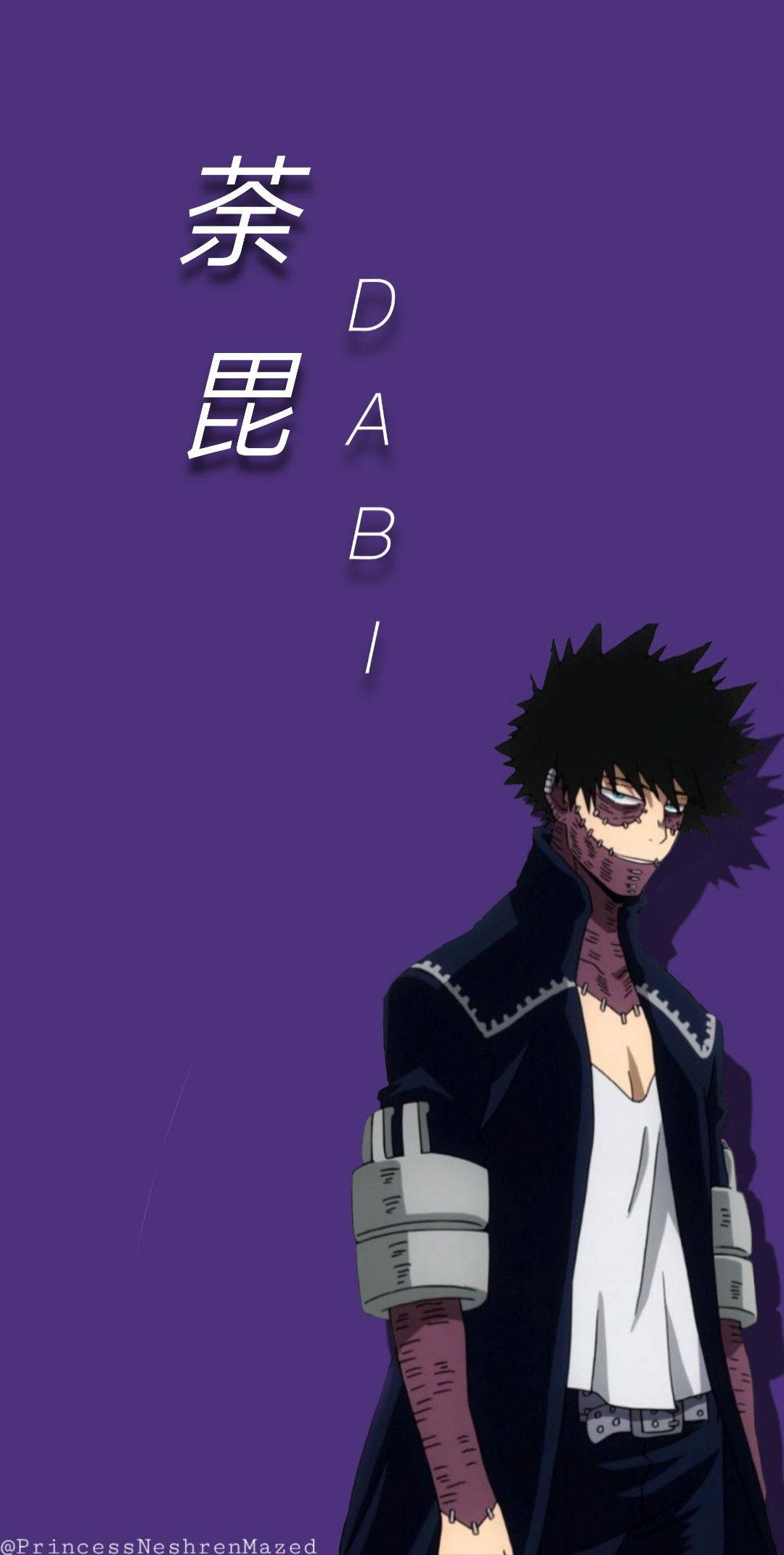 Dabi, dark purple, solid purple background, Full HD Phone Wallpaper