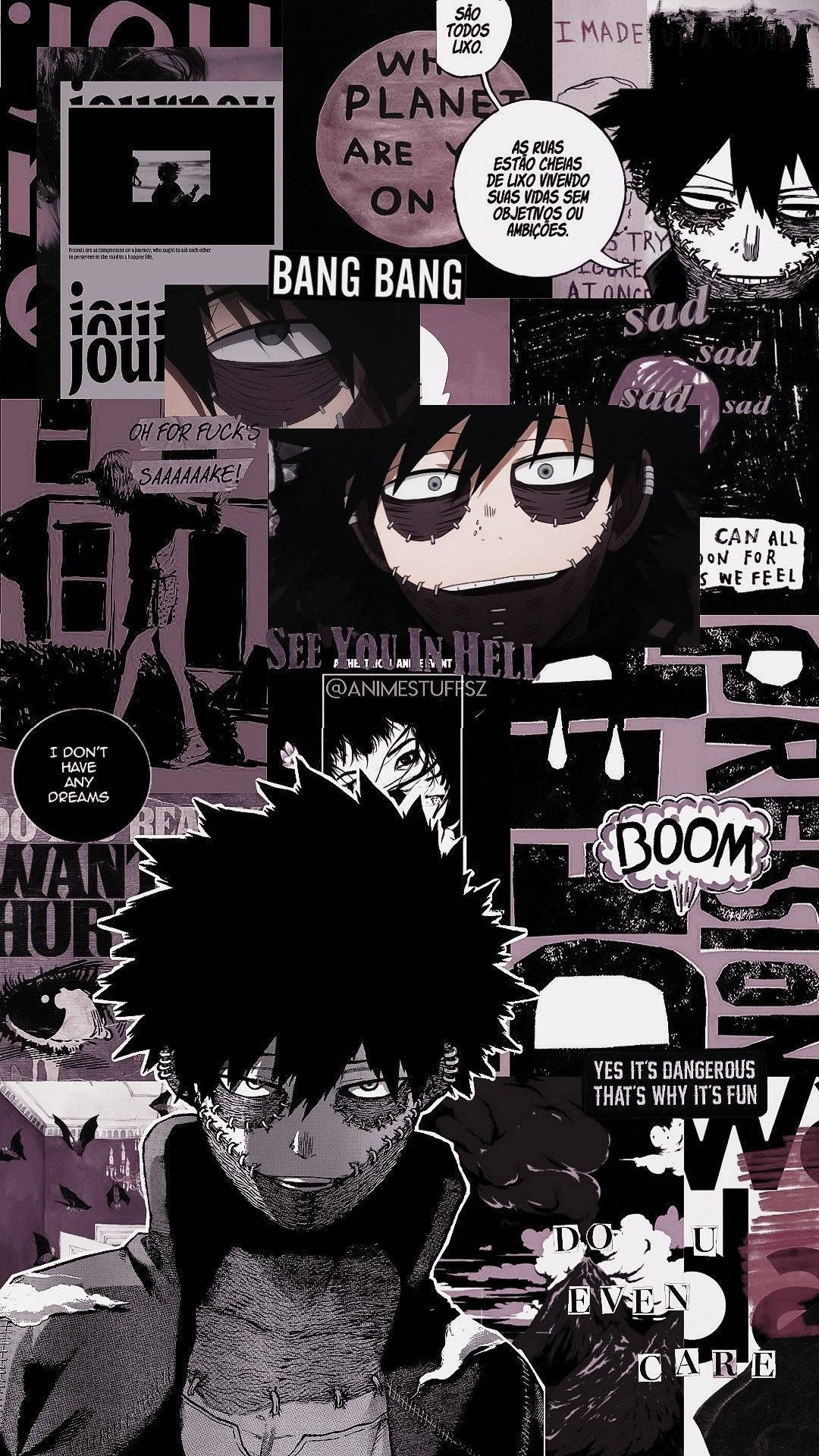 Dabi, monochrome, purple tones, Full HD Phone Wallpaper