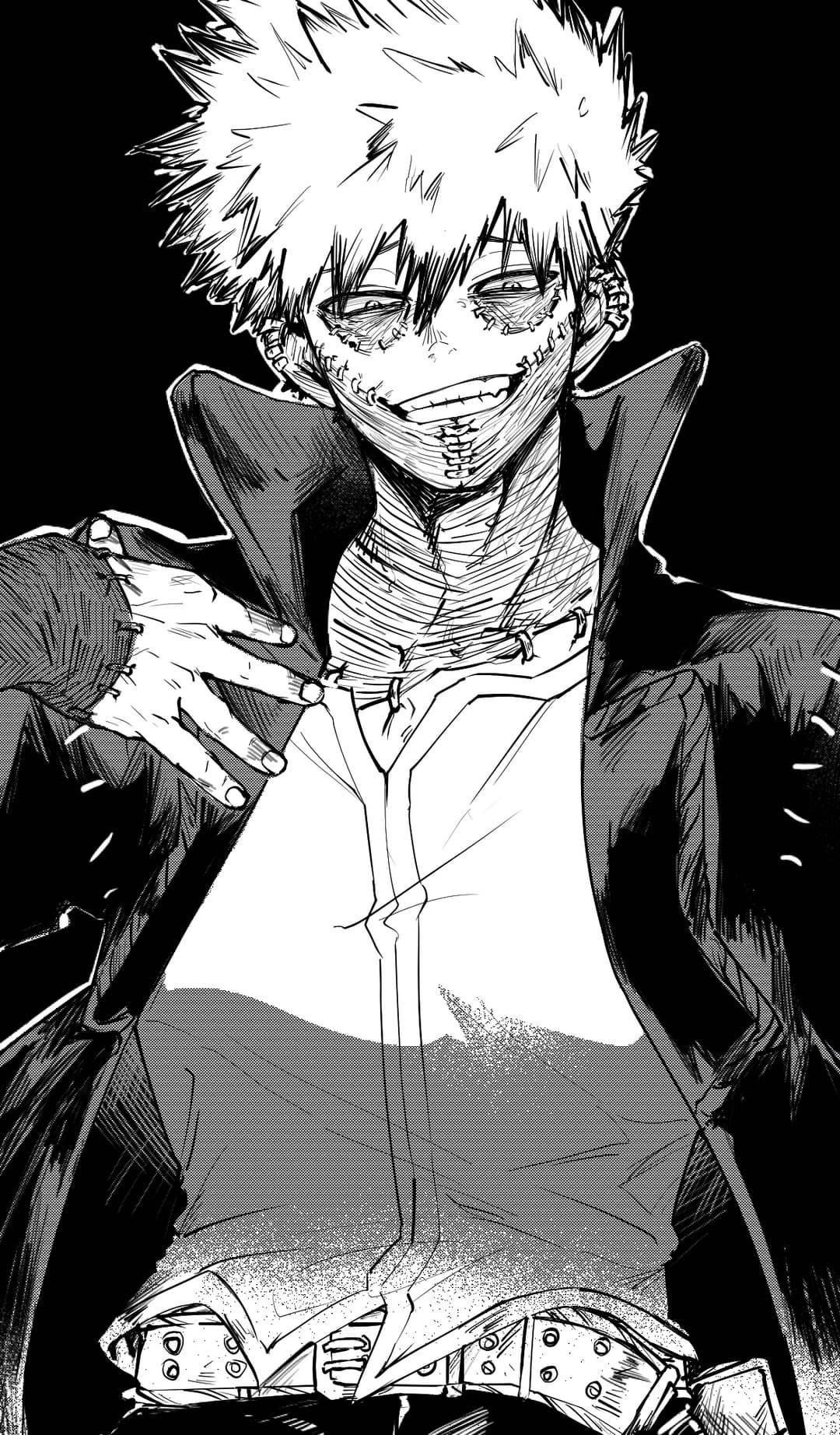 Dabi, spiky hair, stitched facial scars, HD Phone Wallpaper