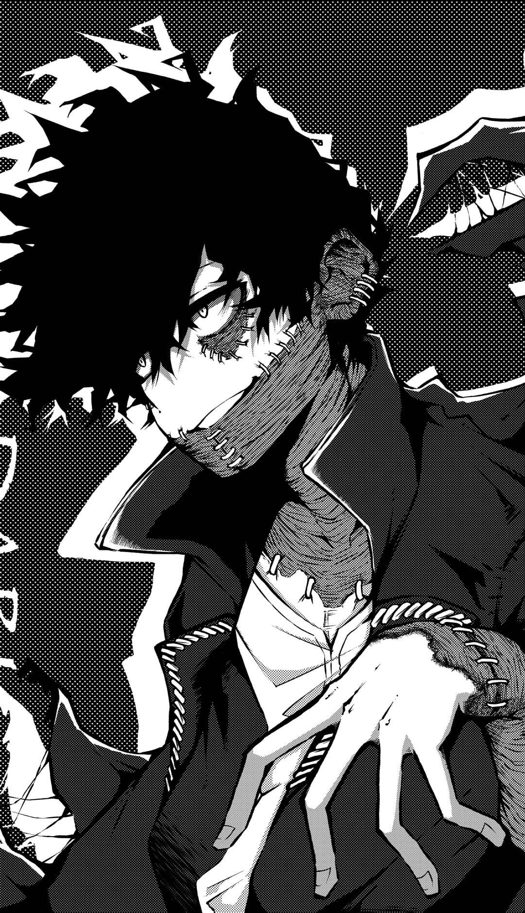 Dabi, anime style, black and white, HD Phone Wallpaper