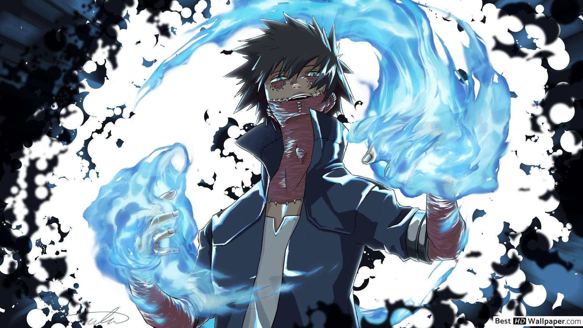 Dabi, flashfire fist, glowing blue energy, Full HD Desktop Wallpaper