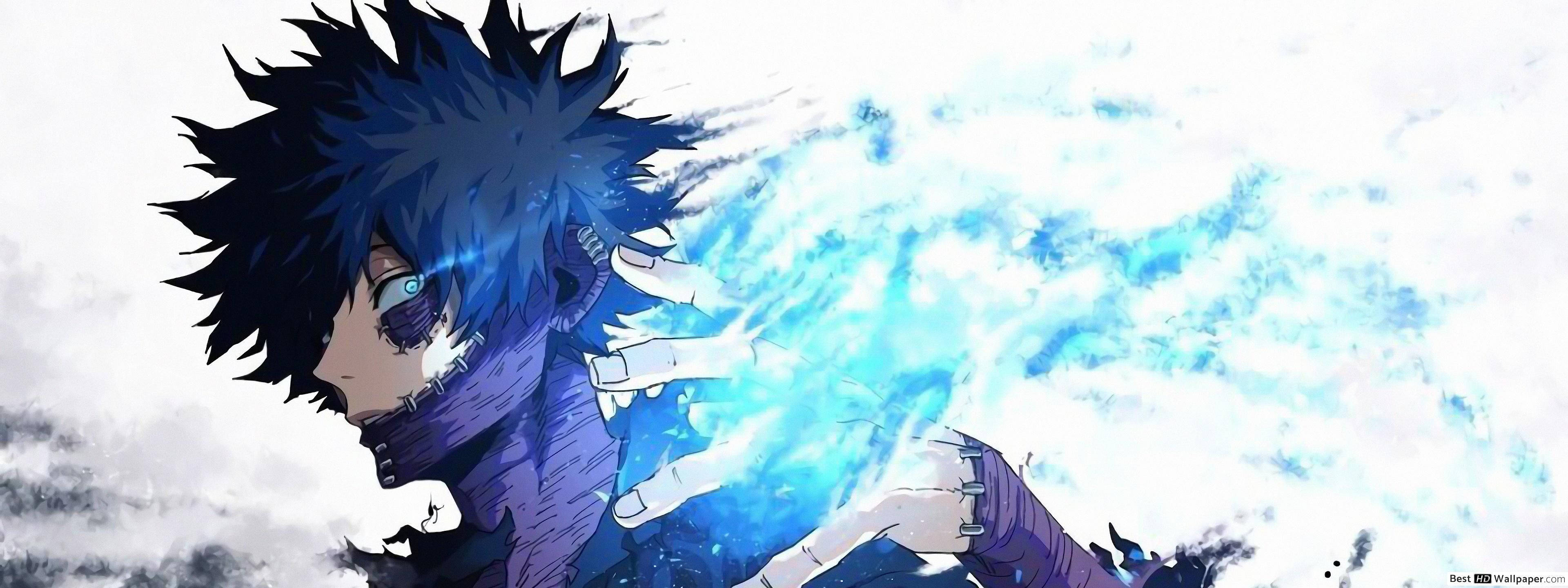 Dabi, blue flame, spiky blue hair, 4K Desktop Wallpaper