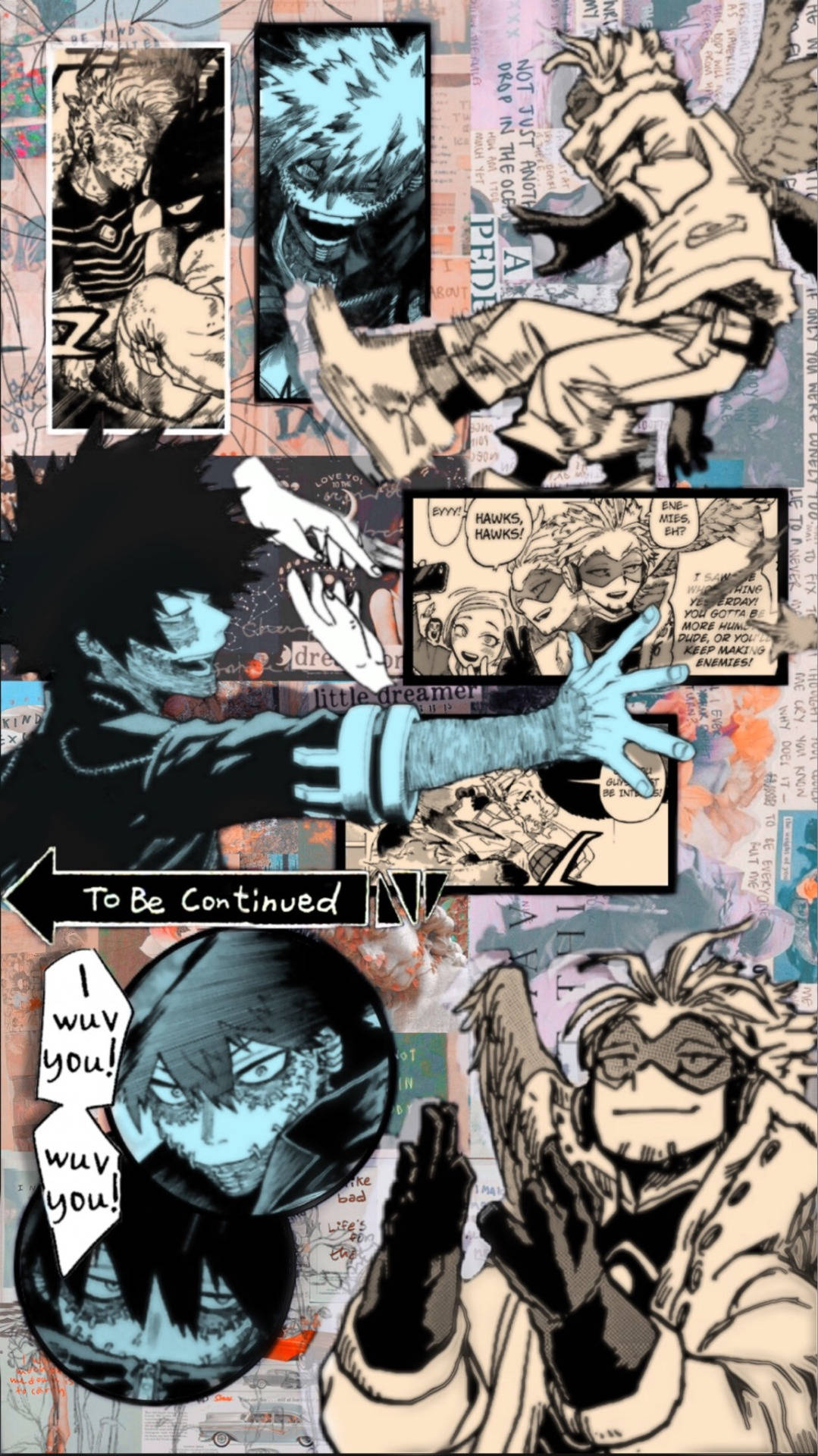 Dabi, blue hair, anime manga panels, Full HD Phone Wallpaper