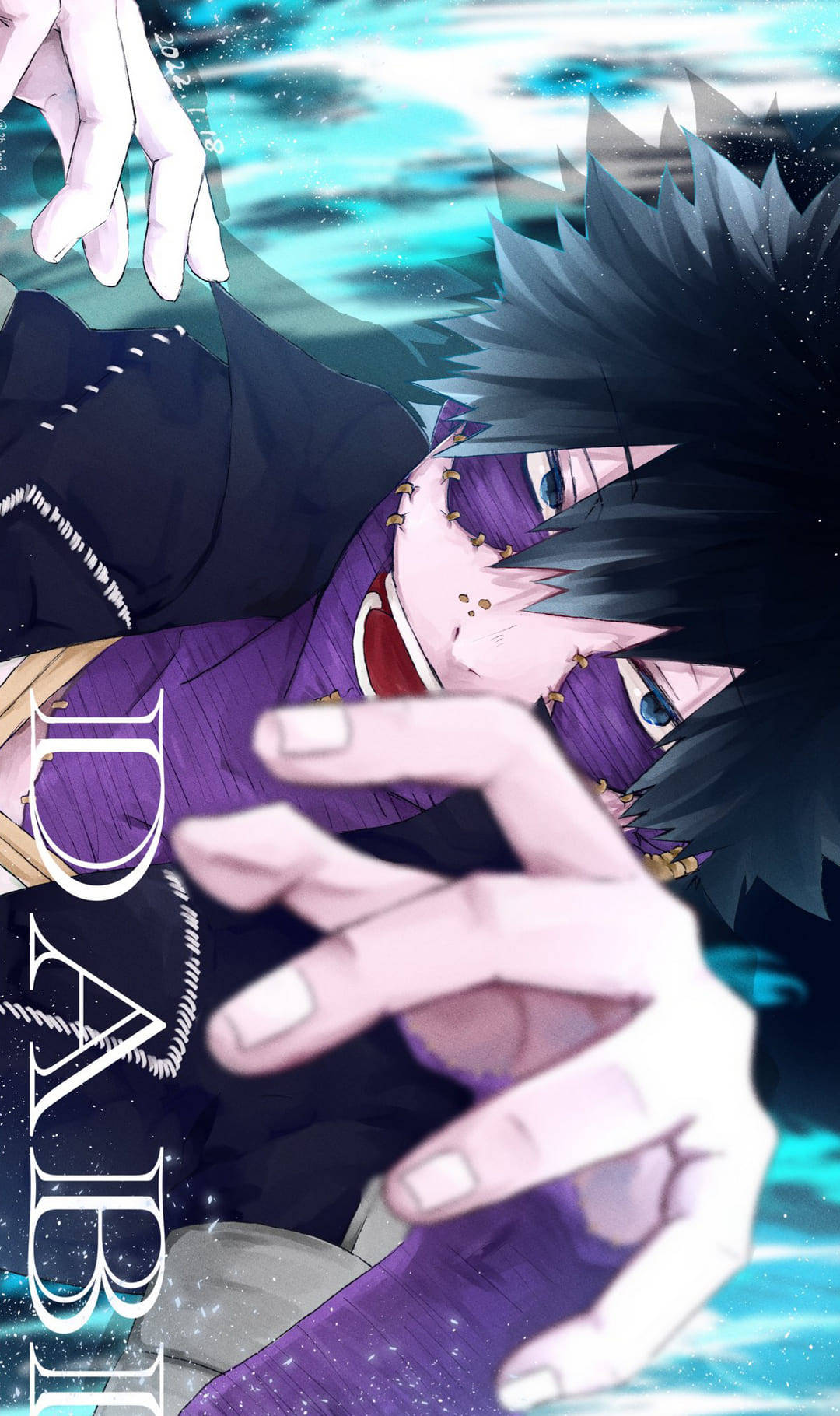 Dabi, spiky black hair, purple accents, HD Phone Wallpaper