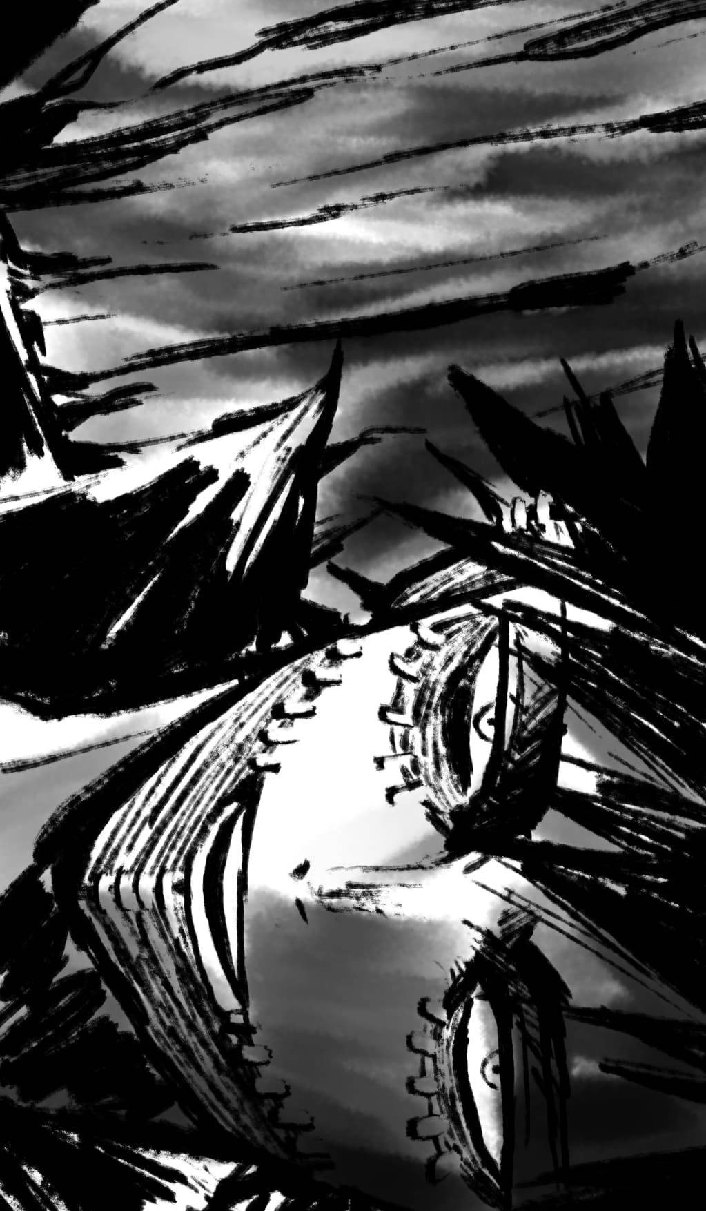 Dabi, black and white, anime-style, HD Phone Wallpaper