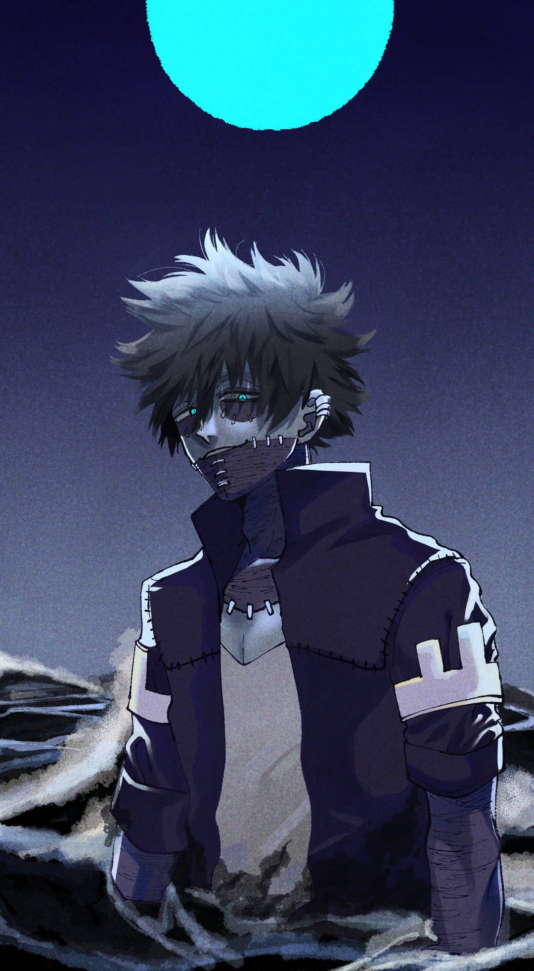 Dabi, spiky-haired anime character, mask, Full HD Phone Wallpaper