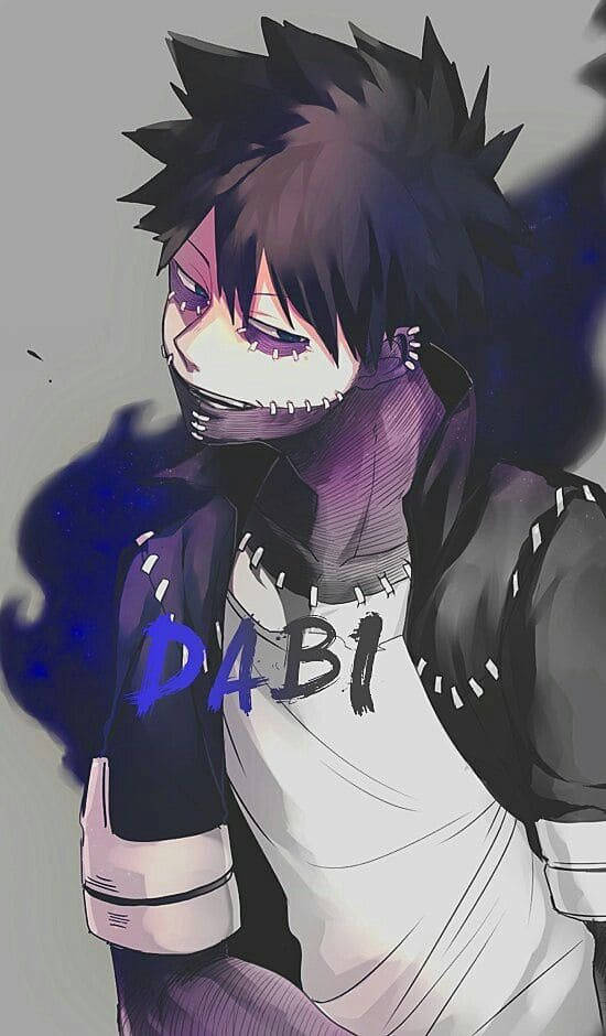 Cute Dabi, dark blue gray, stitched mouth, SD Phone Wallpaper