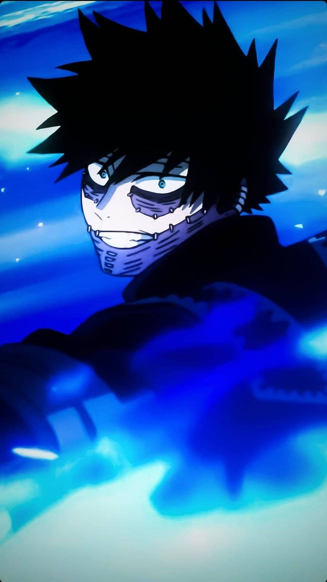 Dabi, spiky black hair, glowing blue eyes, Full HD Phone Wallpaper