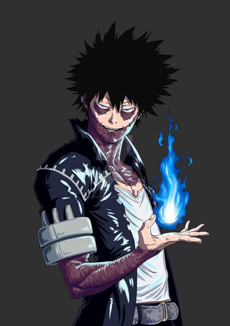 Dabi, blue flame, spiky black hair, SD Phone Wallpaper