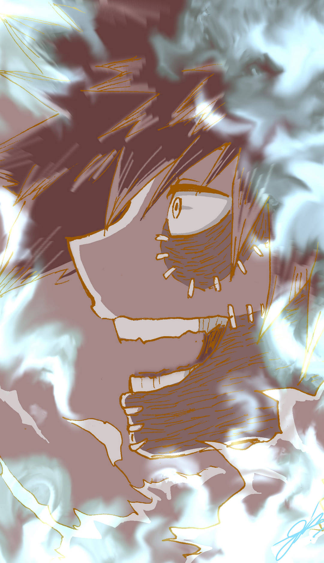 Dabi, spiky hair, stitched mouth, HD Phone Wallpaper