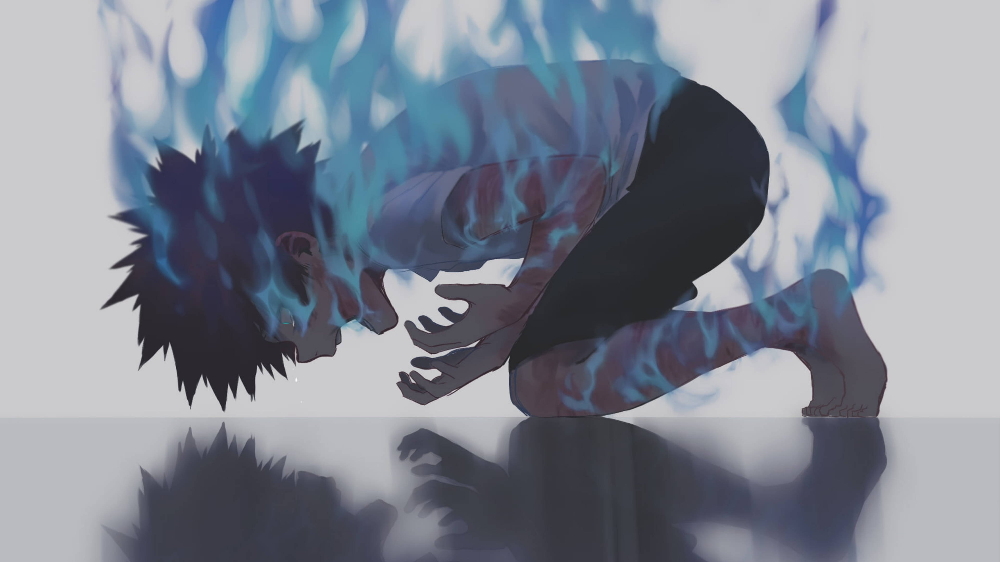 blue fire, Dabi, anime character, 4K Desktop Wallpaper