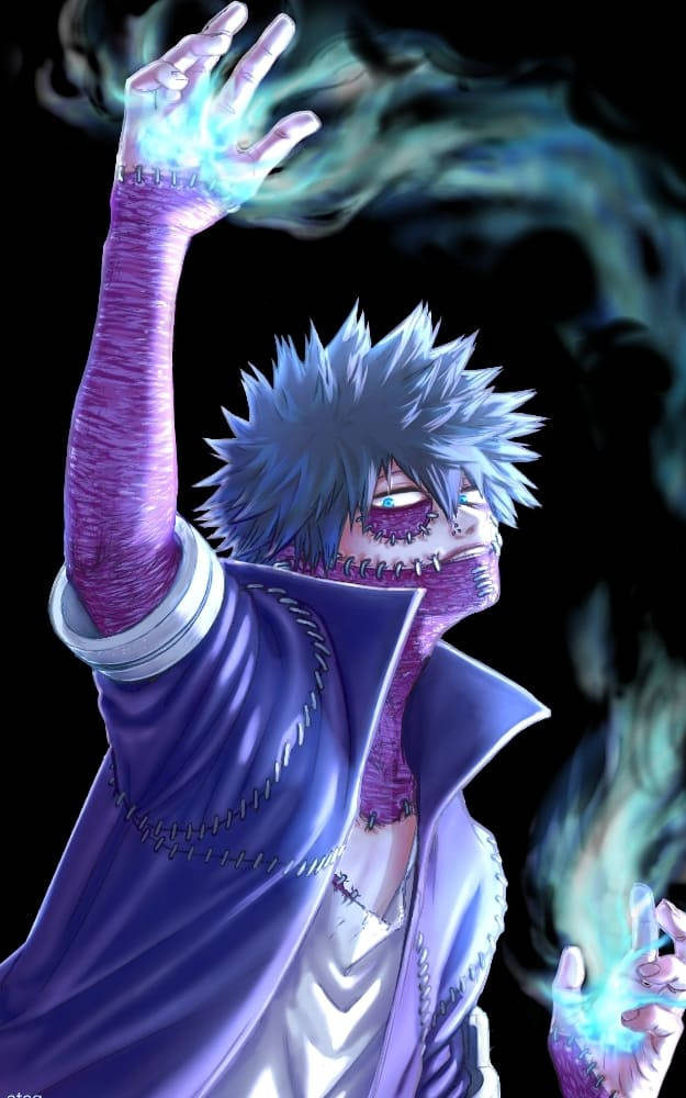 Dabi, blue flames, spiky-haired anime character, SD Phone Wallpaper