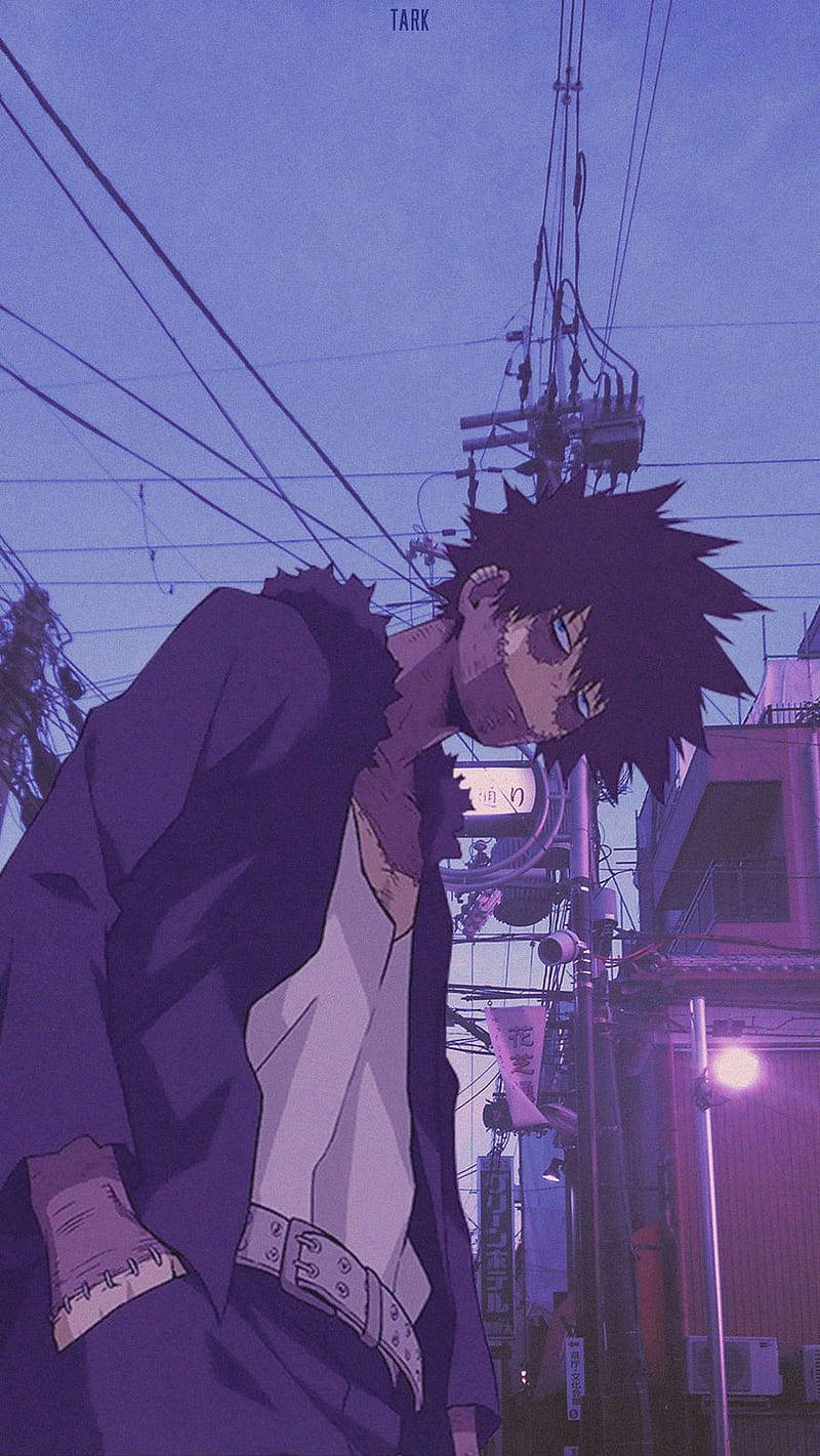 Dabi, neon-drenched urban alley, twilight, HD Phone Wallpaper