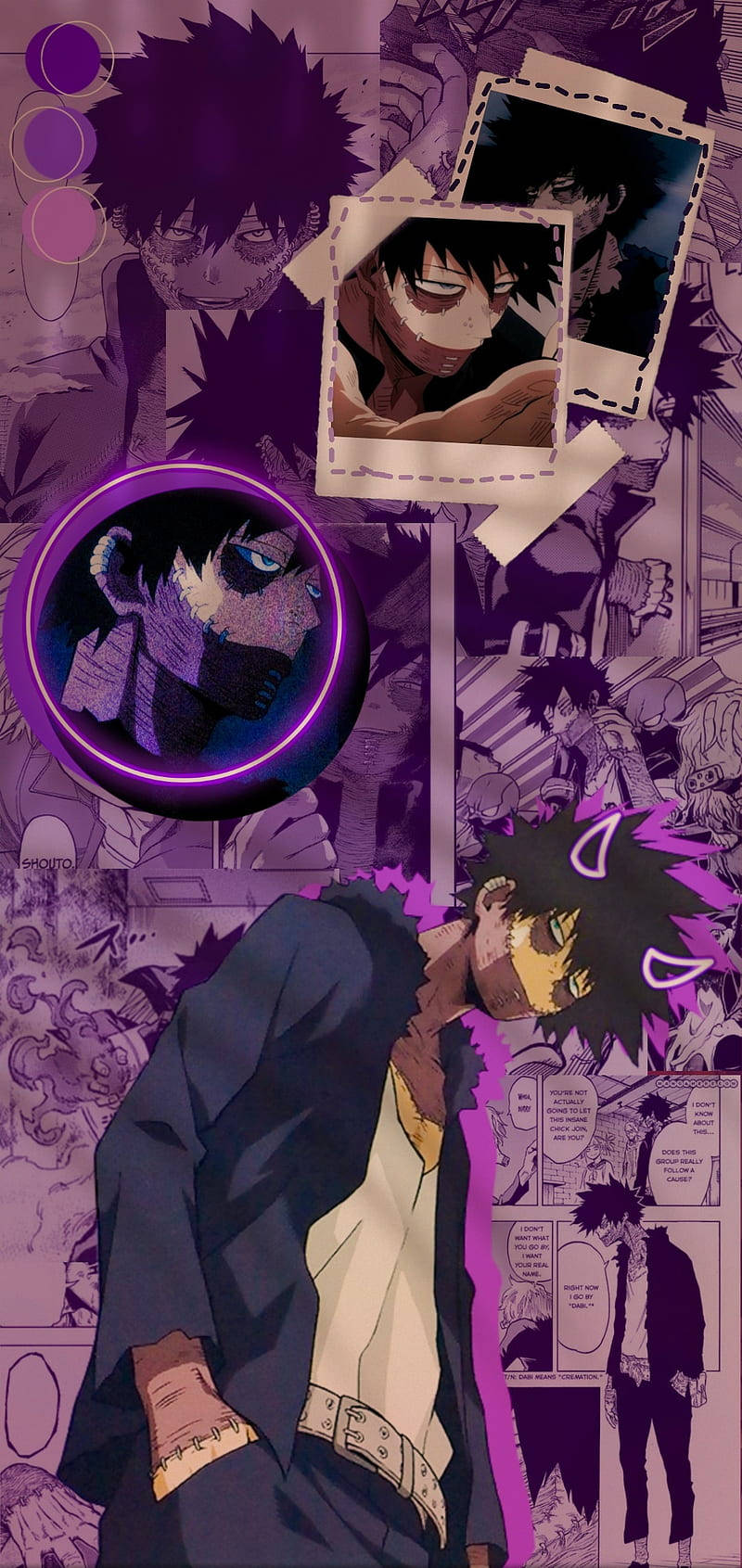Dabi, neon purple, spiky-haired male character, HD Phone Wallpaper