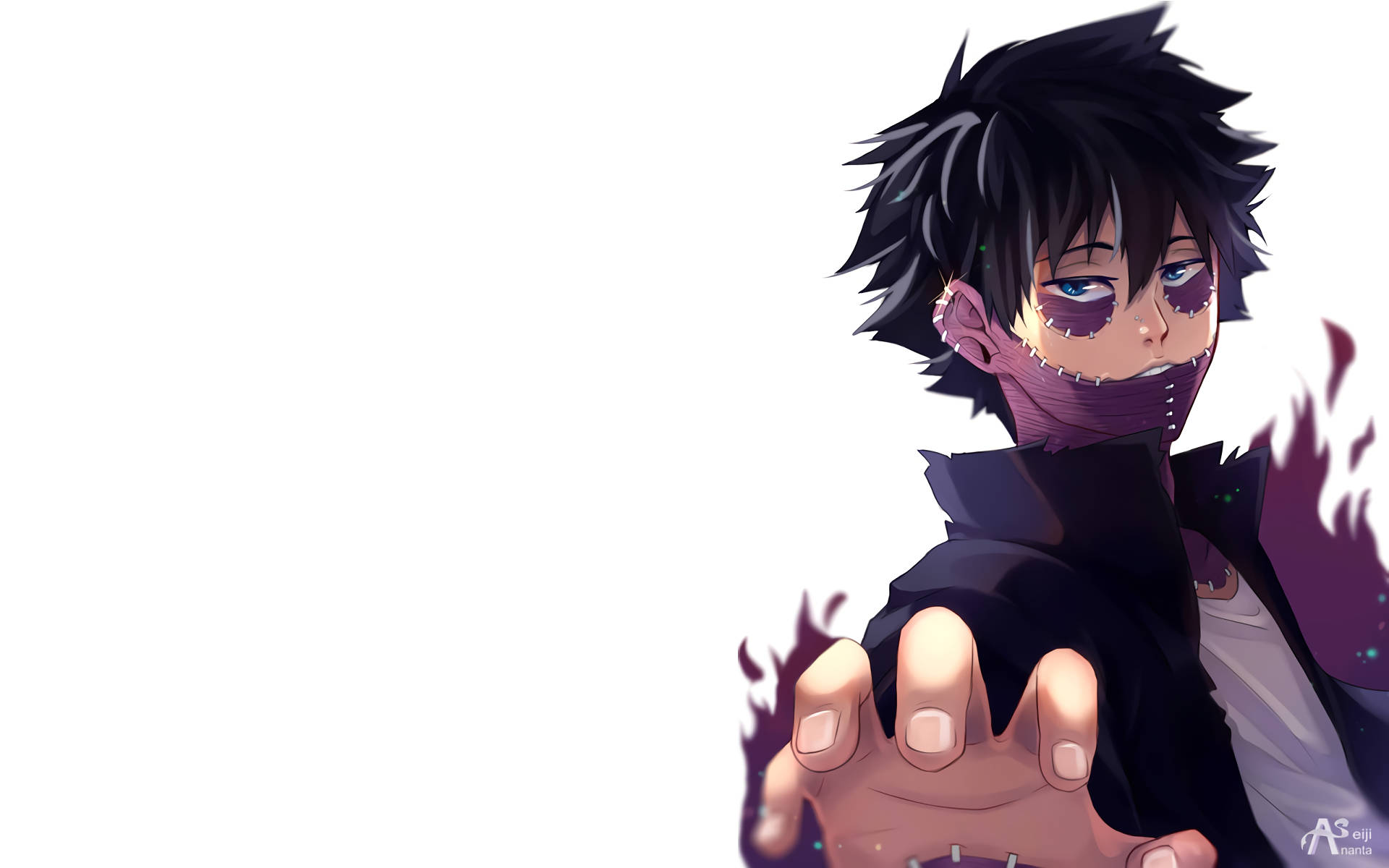 Dabi, dark-haired anime boy, stitched face, Full HD Desktop Wallpaper