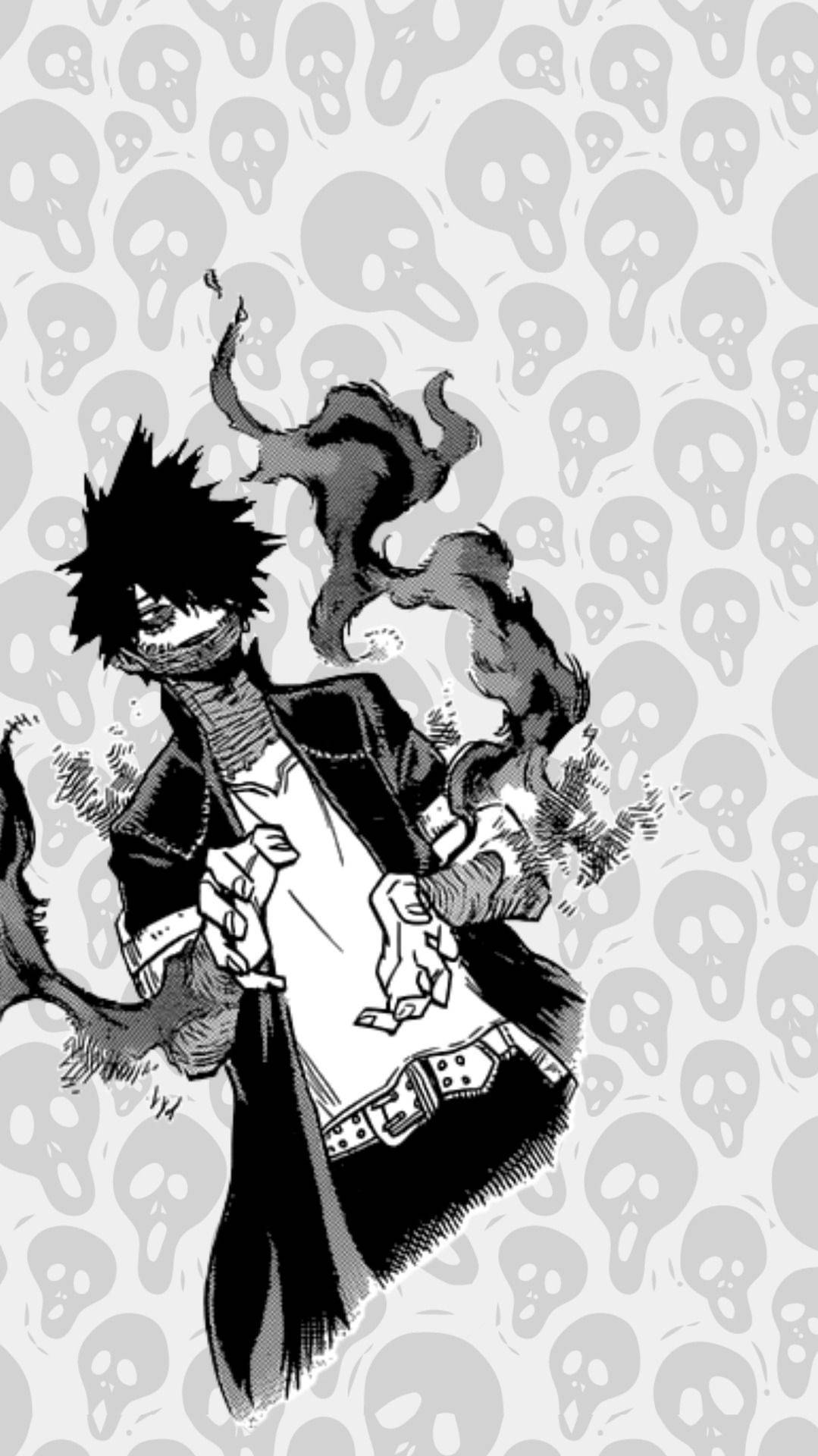 Dabi, wailing ghosts, skull-patterned background, Full HD Phone Wallpaper