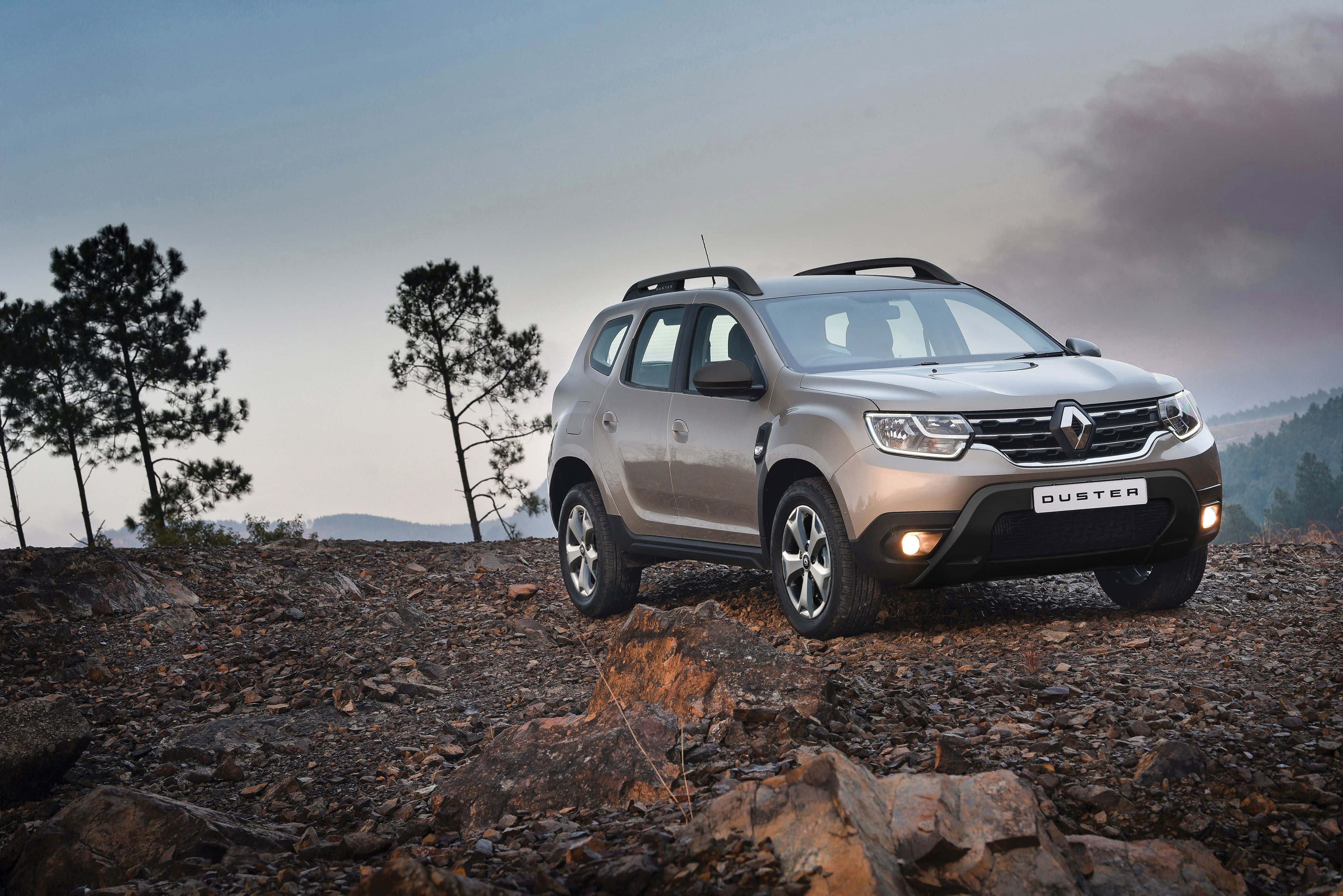 Dacia Duster, silver, rocky terrain, 4K Desktop Wallpaper