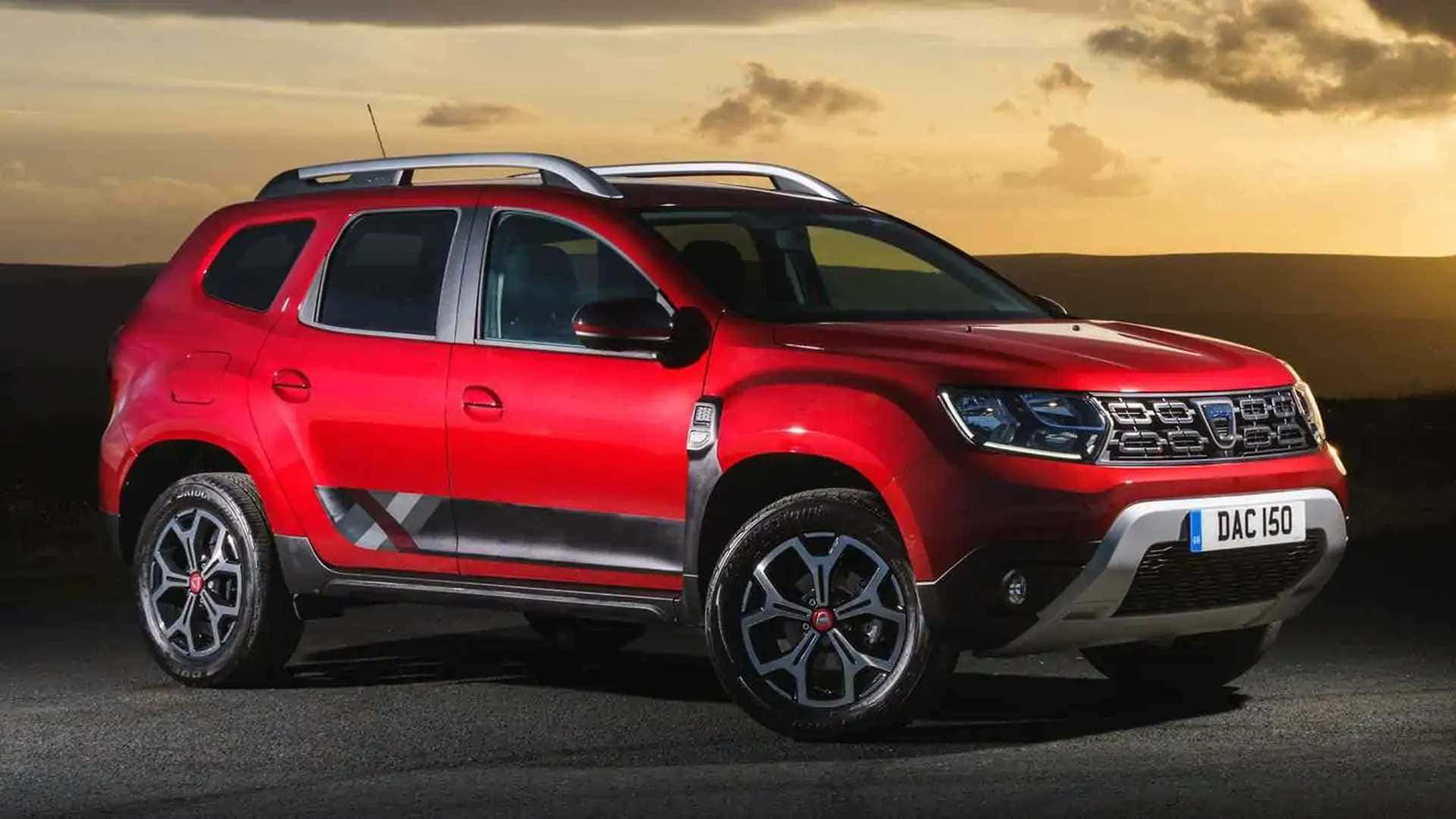 Dacia Duster, vibrant red, paved road, Full HD Desktop Wallpaper