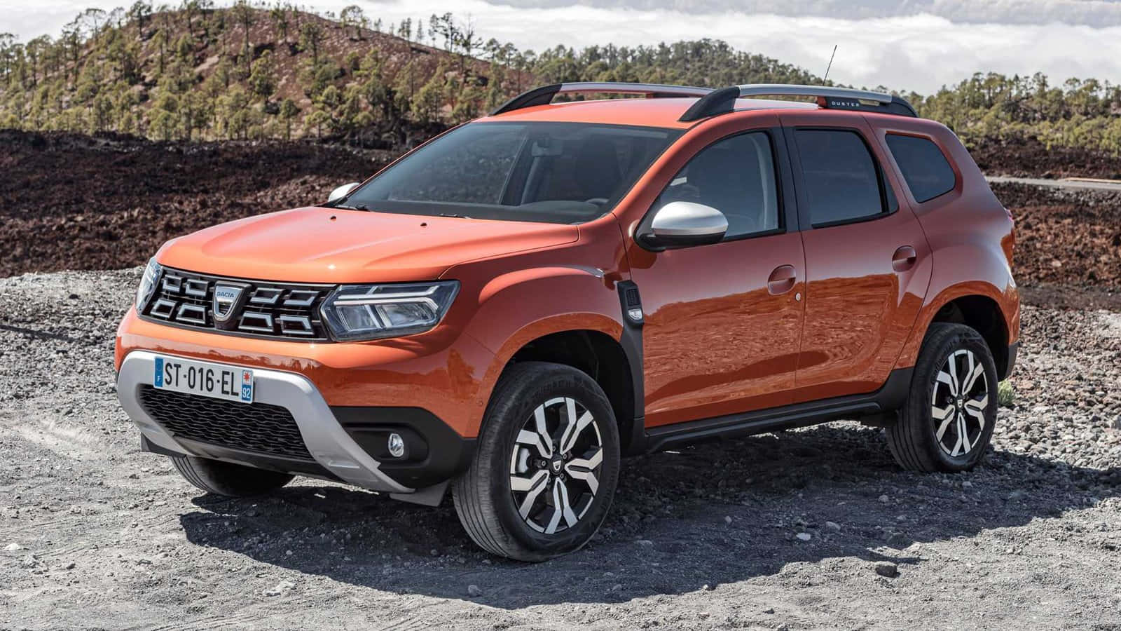 Dacia Duster, orange, gravel, HD Desktop Wallpaper