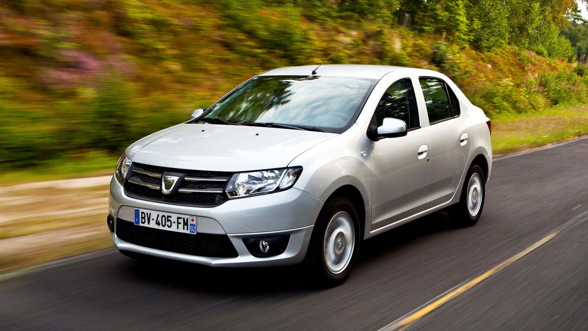 Dacia Logan, silver sedan, winding road, Full HD Desktop Wallpaper