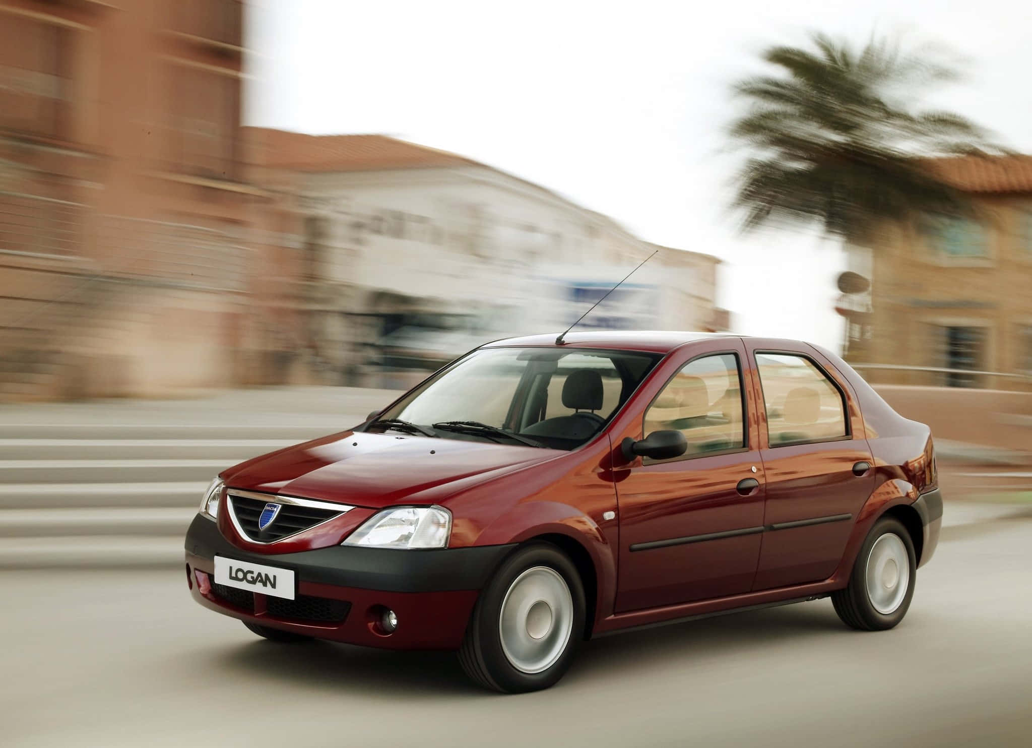Dacia Logan, maroon, sedan, Full HD Desktop Wallpaper