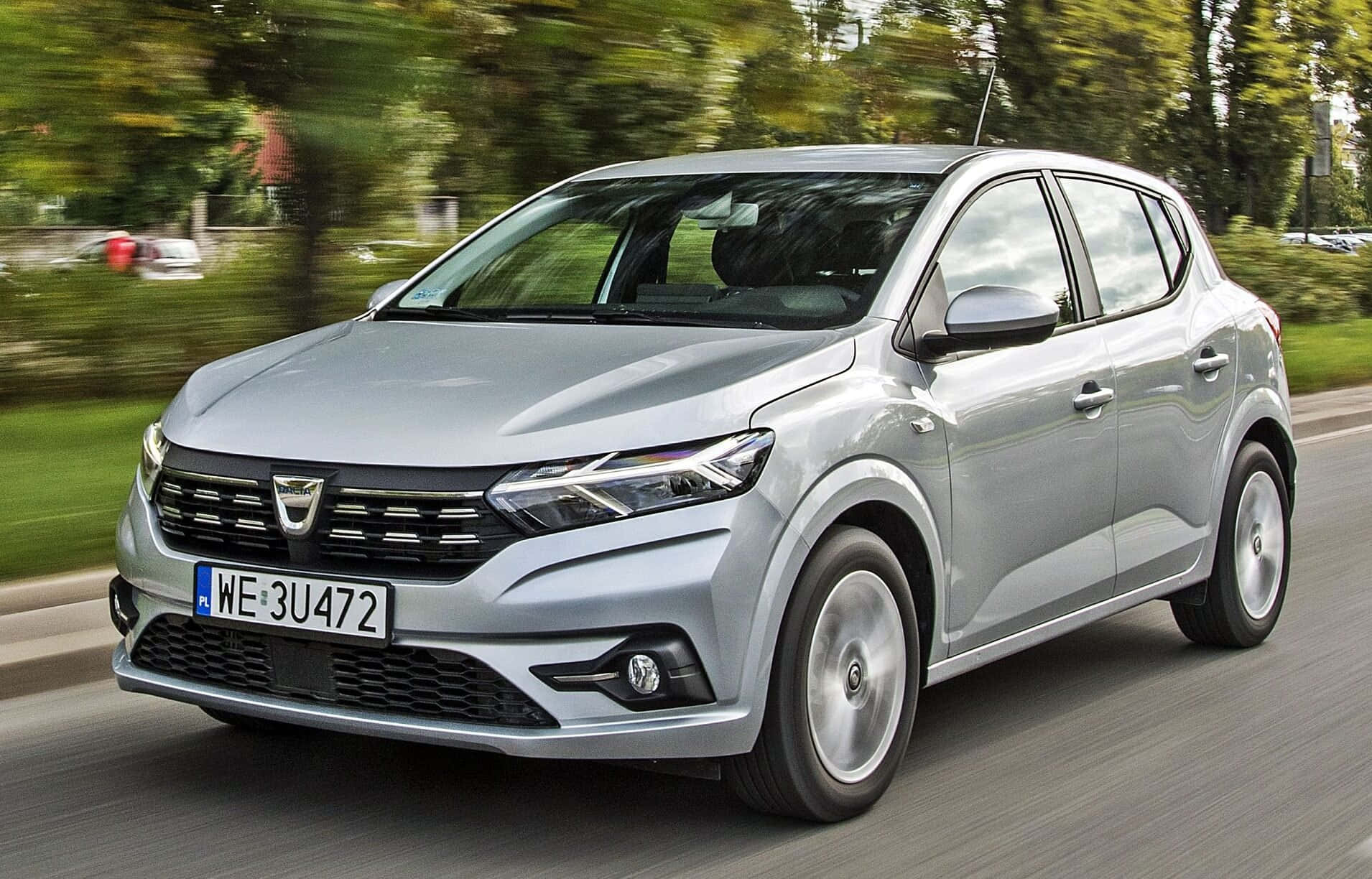 Dacia Sandero, silver, hatchback, HD Desktop Wallpaper