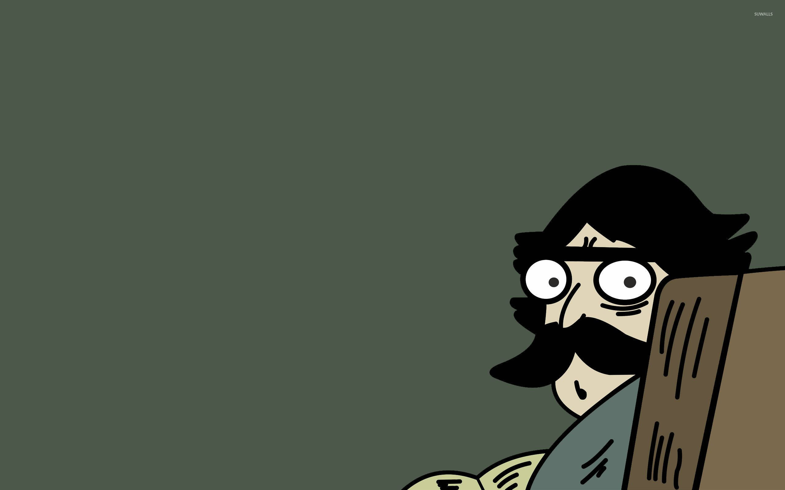 Stare Dad, mustache, glasses, 2K Desktop Wallpaper