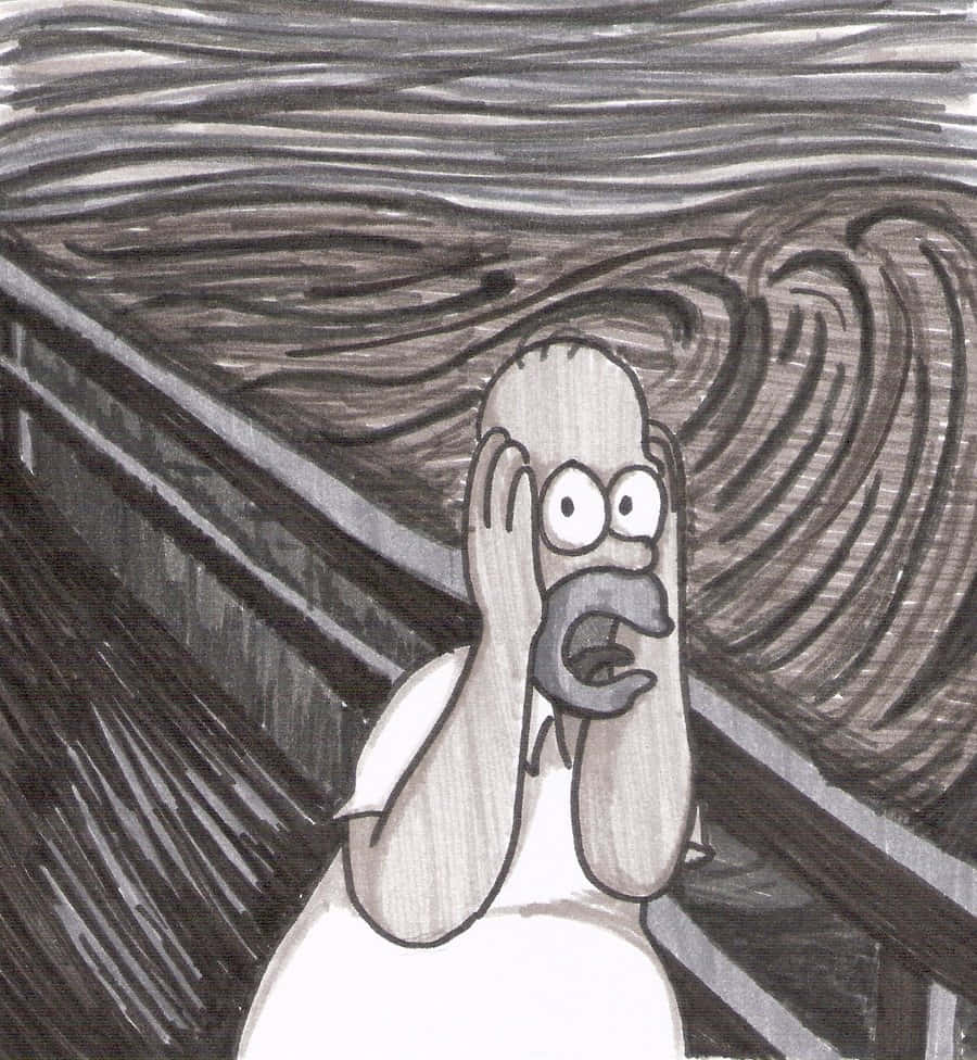 Dadaism, cartoon dog, wide eyes, SD Phone Wallpaper