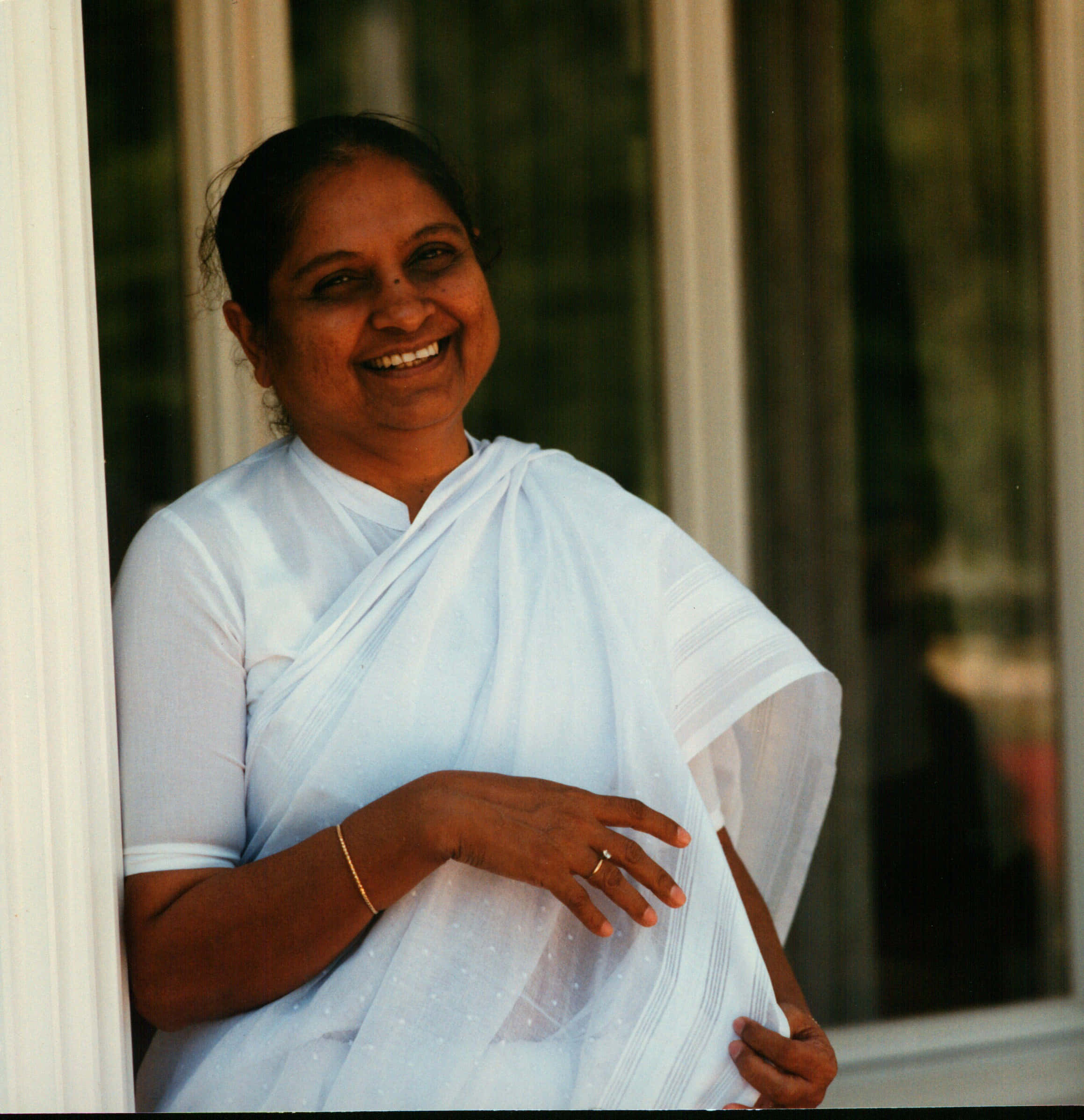 Dadaism, light blue sari, white-framed window, Full HD Phone Wallpaper