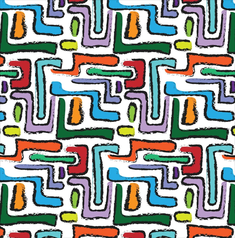 Dadaism, zigzag shapes, bold colorful, SD Phone Wallpaper