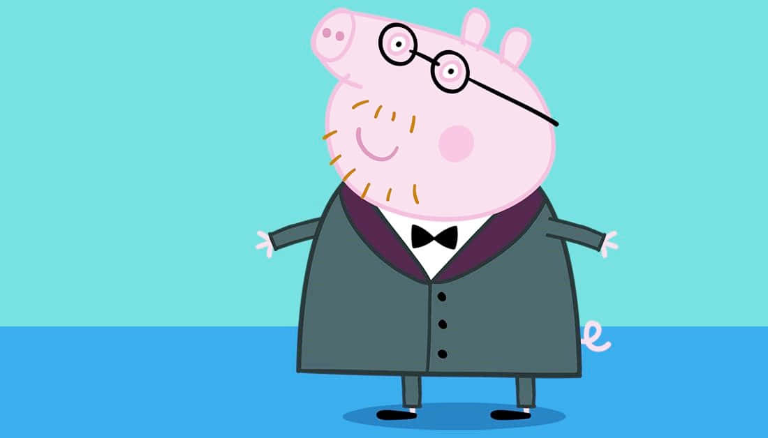 Daddy Pig, suit, glasses, SD Desktop Wallpaper