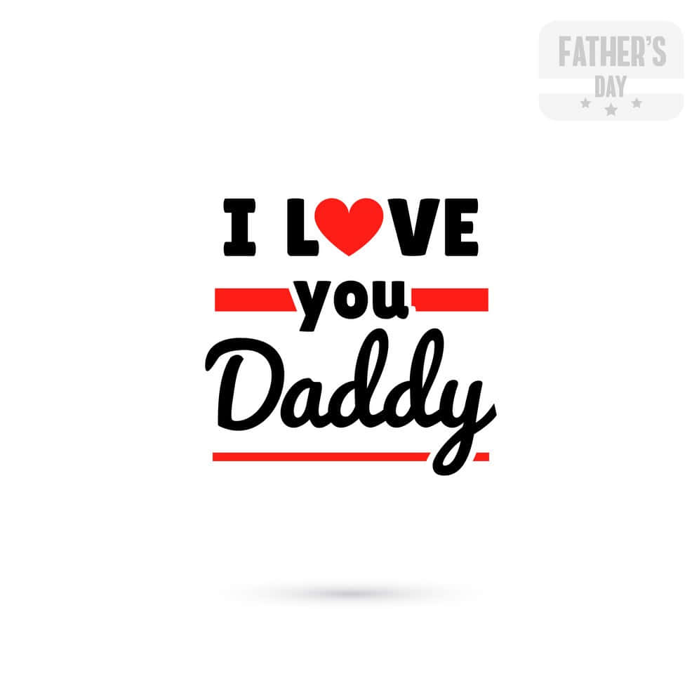 Daddy, red heart, black text, SD Desktop Wallpaper