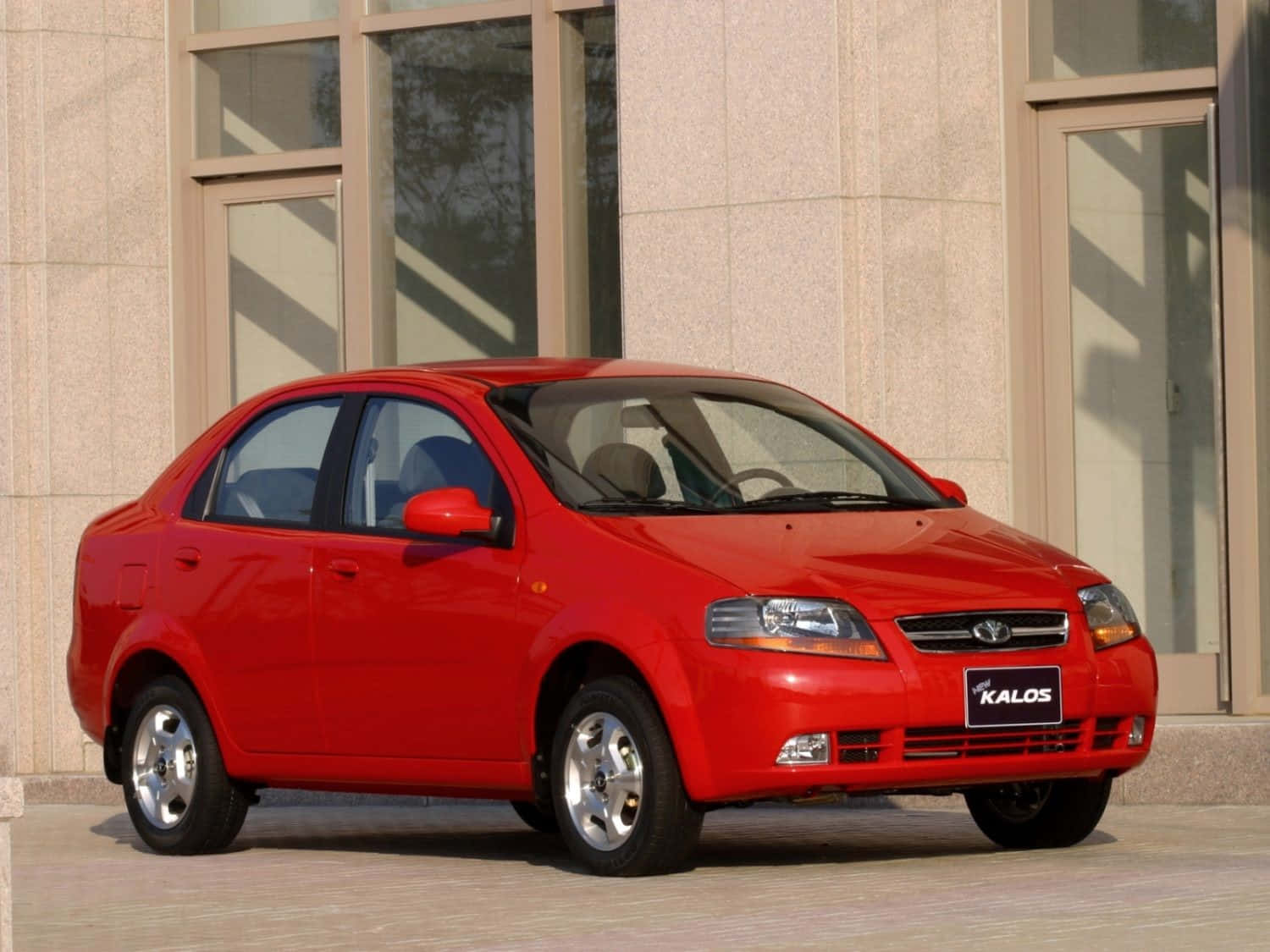 Daewoo Kalos, red, sedan, HD Desktop Wallpaper