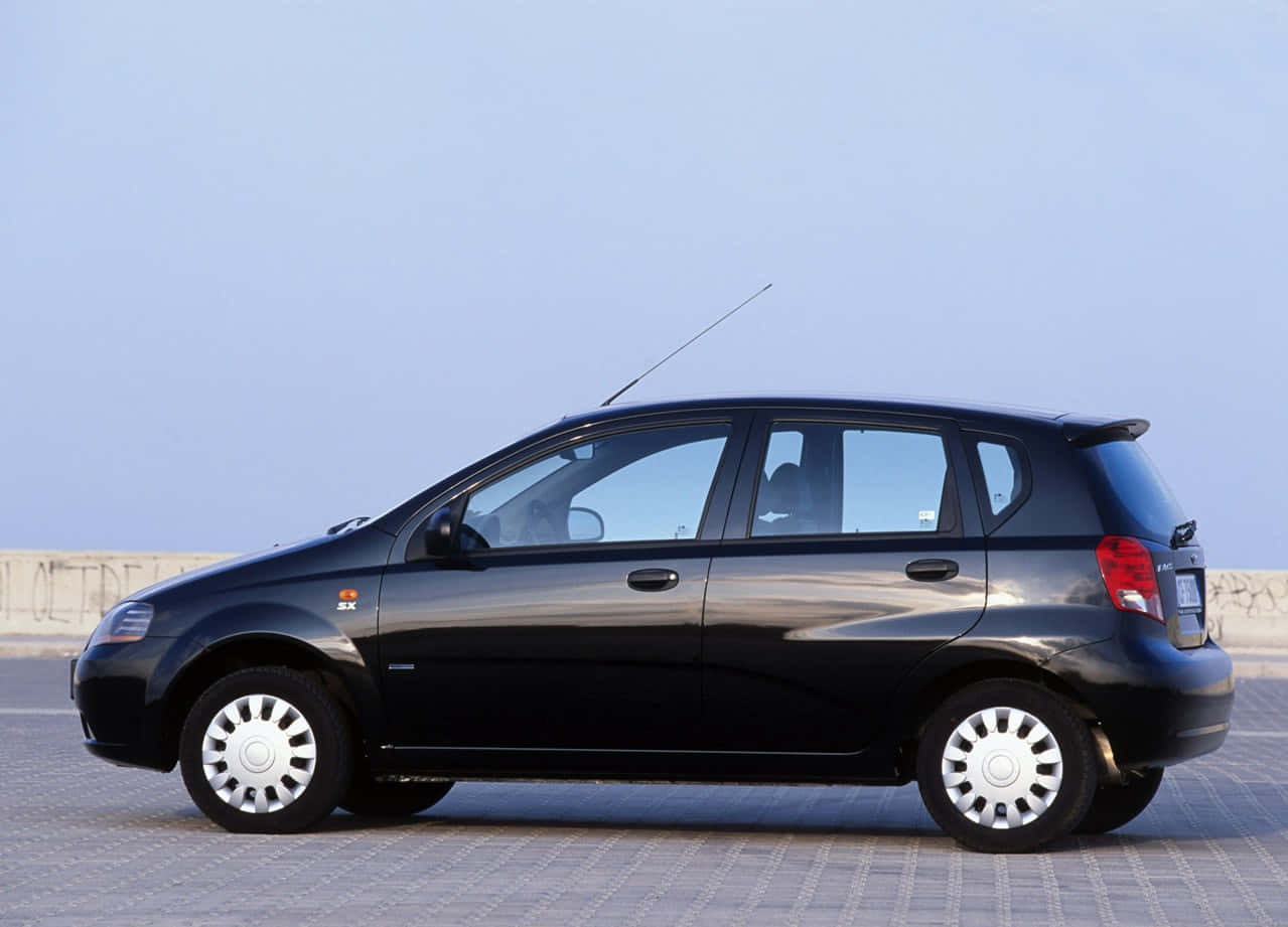 Daewoo Kalos, black, compact car, SD Desktop Wallpaper